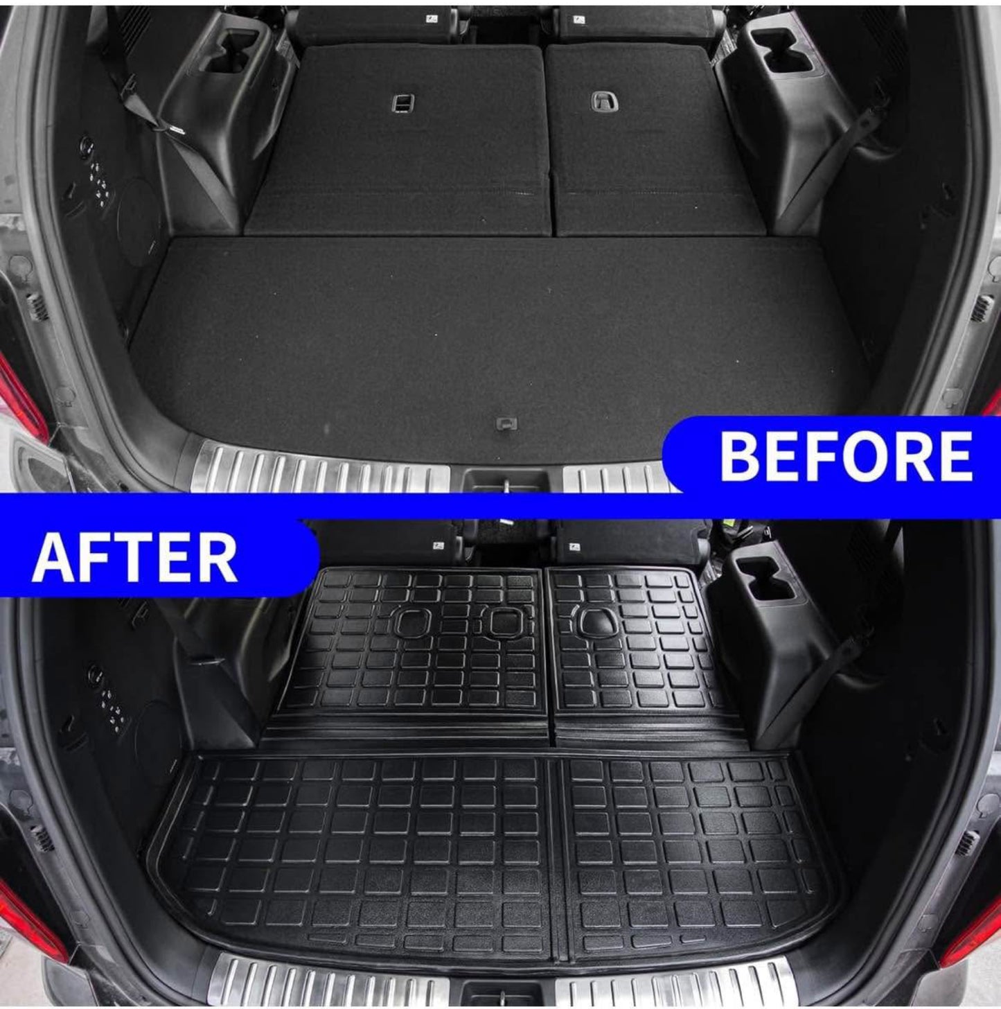 Rongtaod Floor Mats Compatible with 2020-2025 Hyundai Palisade Floor Liner Trunk Mat Cargo Mat Cargo Liner Back Seat Cover Protector 2024 Palisade Accessories (Trunk Mat with Backrest Mat+Floor Mats)