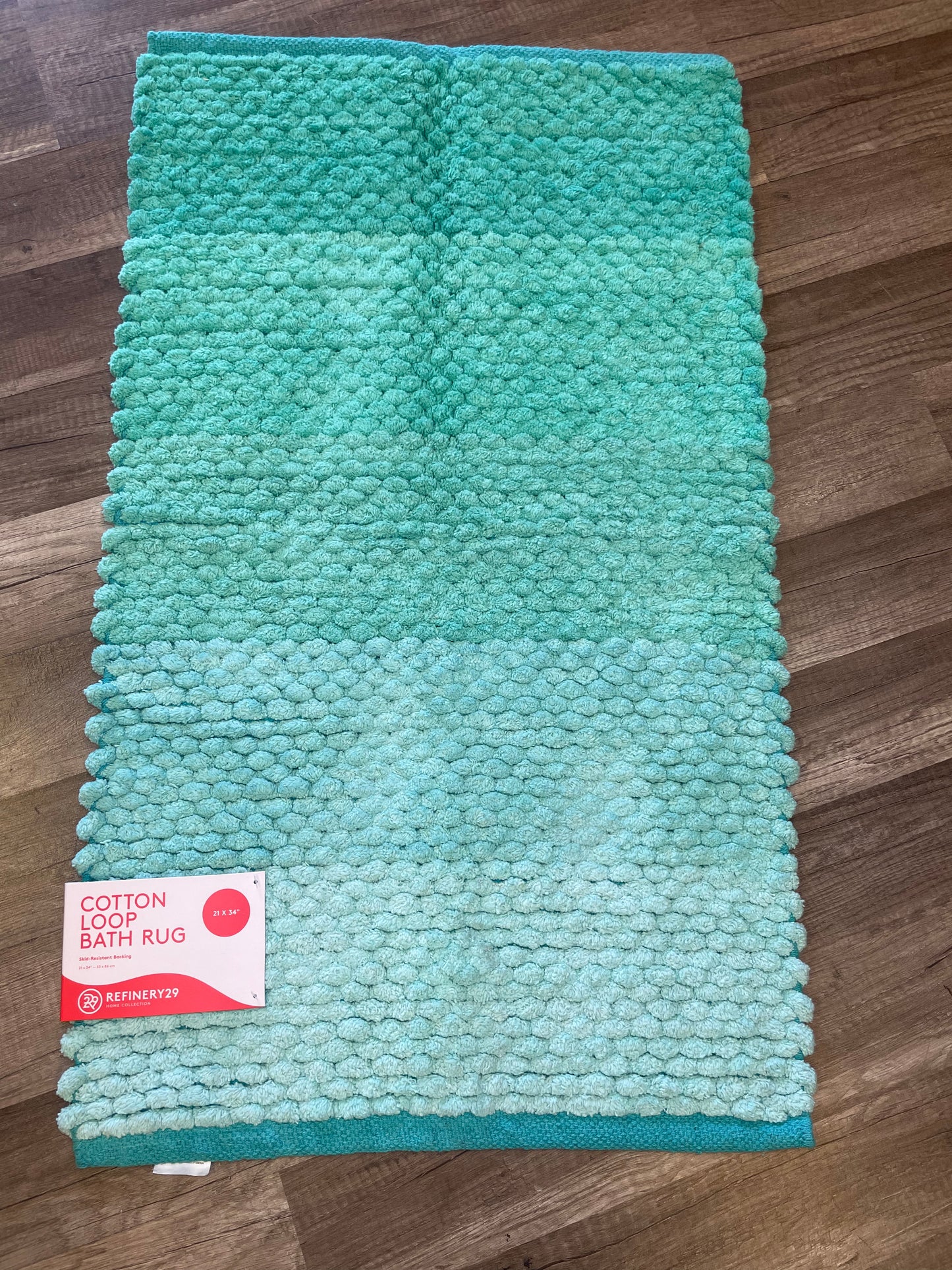 Luxury Premium Ultra Soft Chenille Bath Rug, Non-Slip, Absorbent Plush Bath Mat for Tub, Shower & Bathroom, Machine Washable (21"X 34", Aqua)