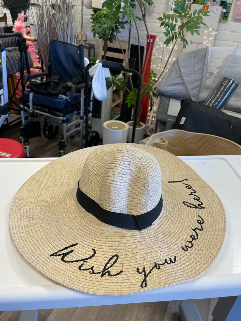 Floppy Beach Hats for Women Sun Hat Foldable Wide Brim Embroidered Roll up for Summer