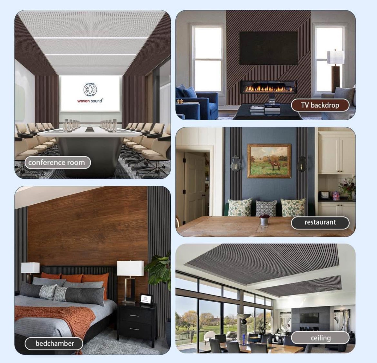 Woven Sound Wood Panels for Wall, Functionality and Durability, Enhanced Acoustic & Sound Proof Fluted Design, Versatile Wood Slat Wall Decor for Home & Office, 2 Pack Walnut, 47.2x23.6 Inch