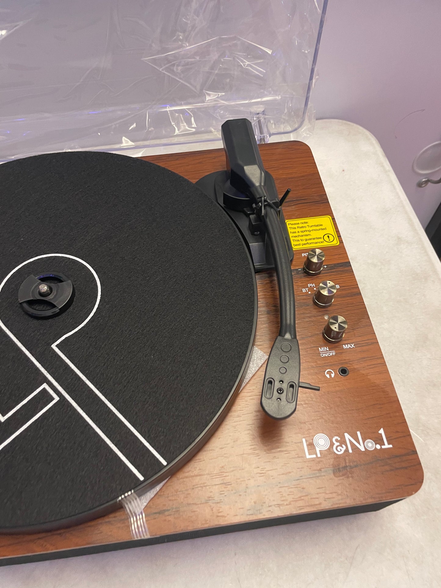 LP&NO.1 Record Player Turntable with Built-in Speakers and USB Play&Recording (missing power cable)