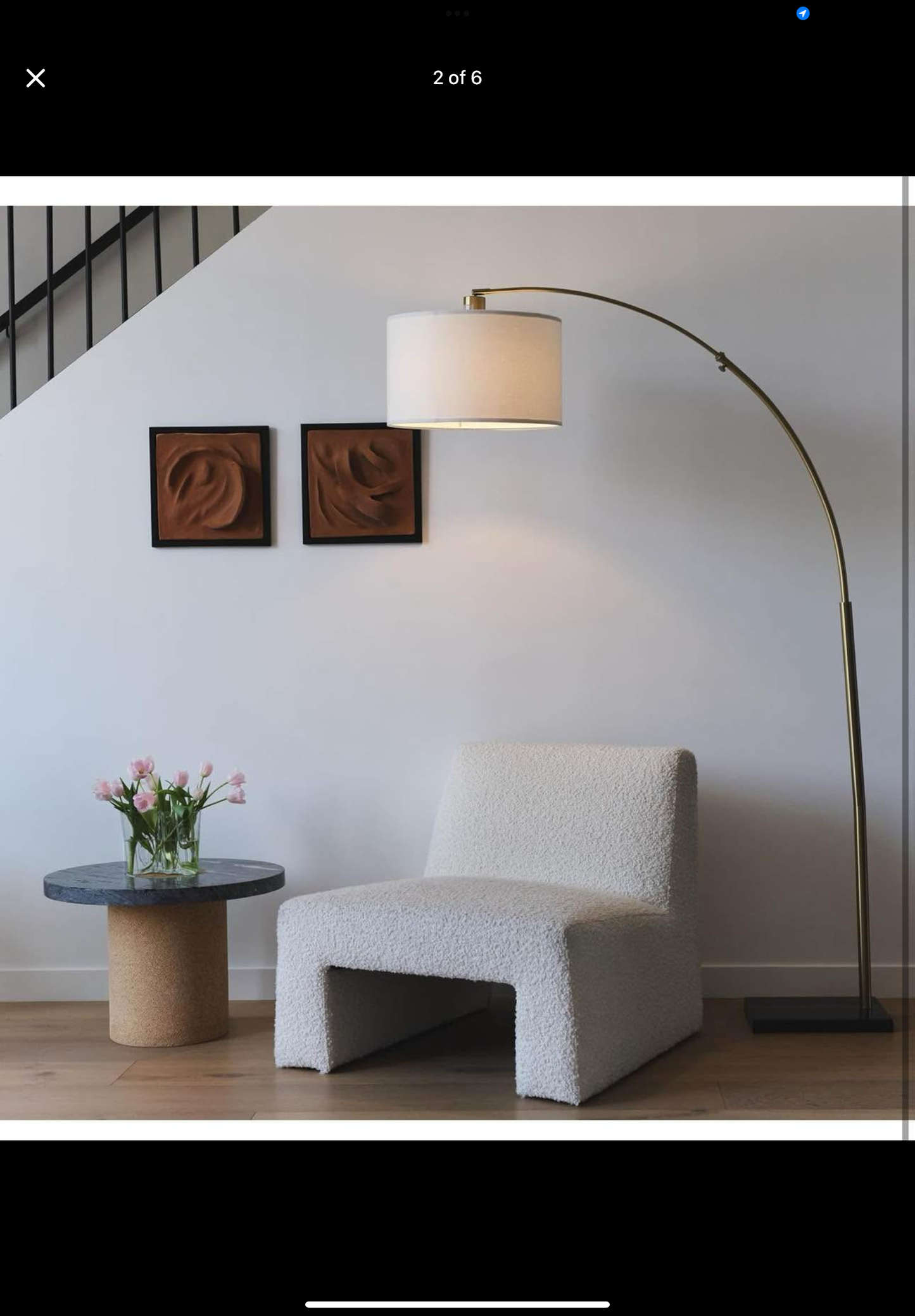 Brightech Logan Arc Floor Lamp, Bright Standing Lamp for Living Rooms, Offices & Bedrooms, Modern Living Room Décor, Tall Hanging Floor Lamp for Reading and More – Gold/Brass