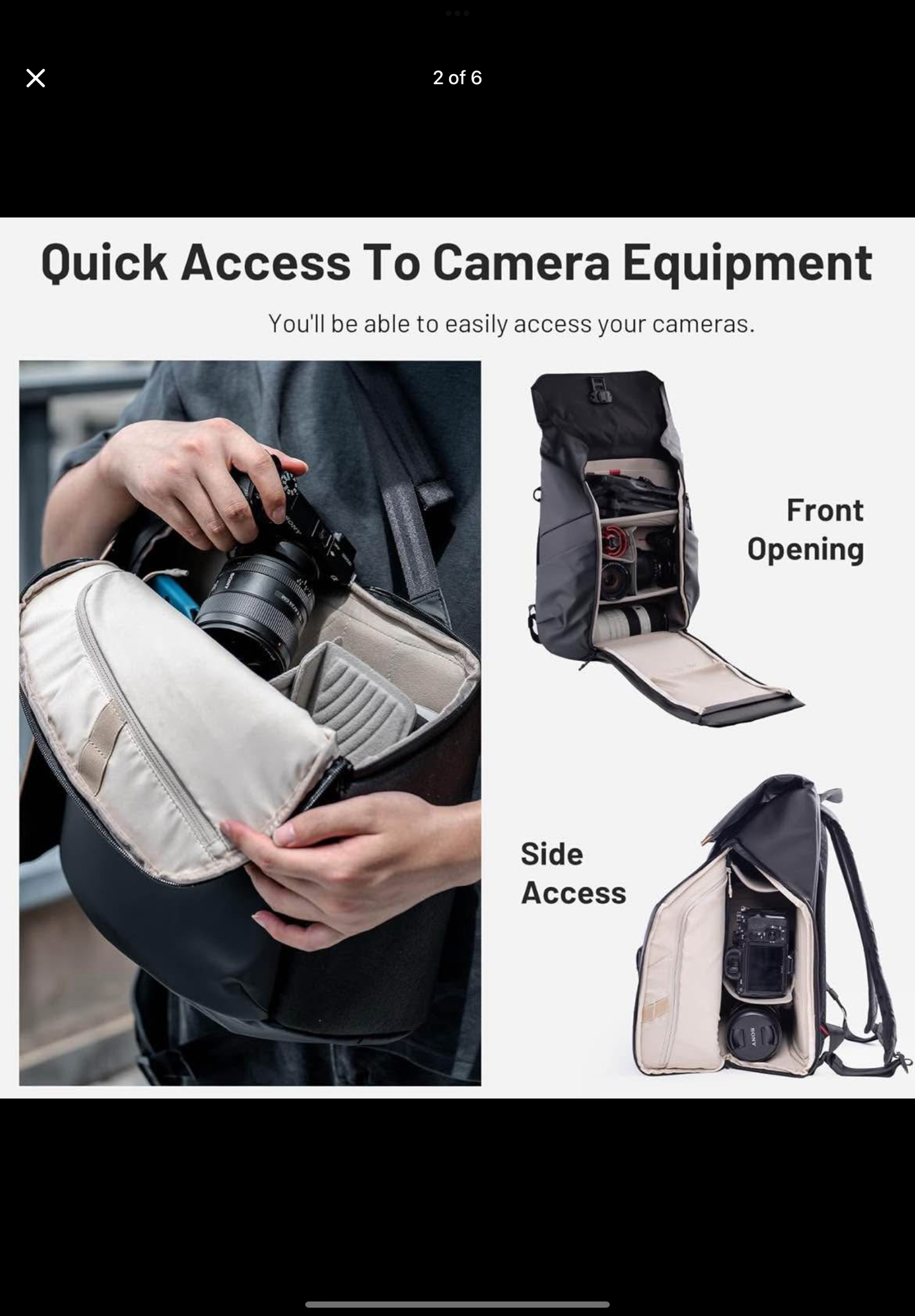 Camera equipment backpack