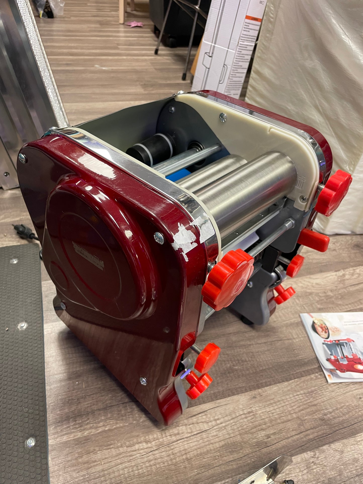 Pasta Making Machine,Electric Noodle&Dumpling Maker For Home/Commercial Use,Full Stainless Steel Dual Knife No Disassembled-3/9mm Width Noodle/0.3-5mm Thickness Dough-Auto Noodle Cutter.