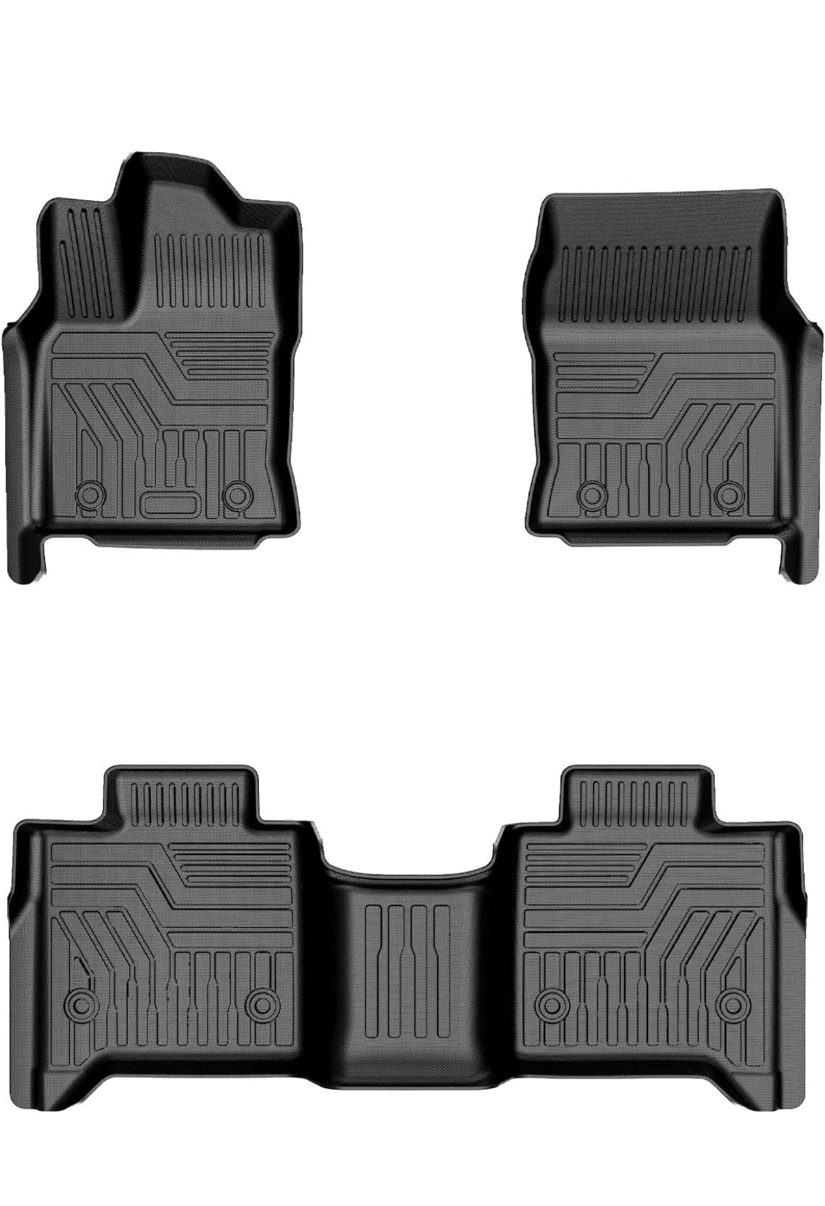 Mixsuper Floor Mats for Toyota Tundra CrewMax Cab 2022-2024, All Weather Floor Liners Durable 1st & 2nd Row Set Black