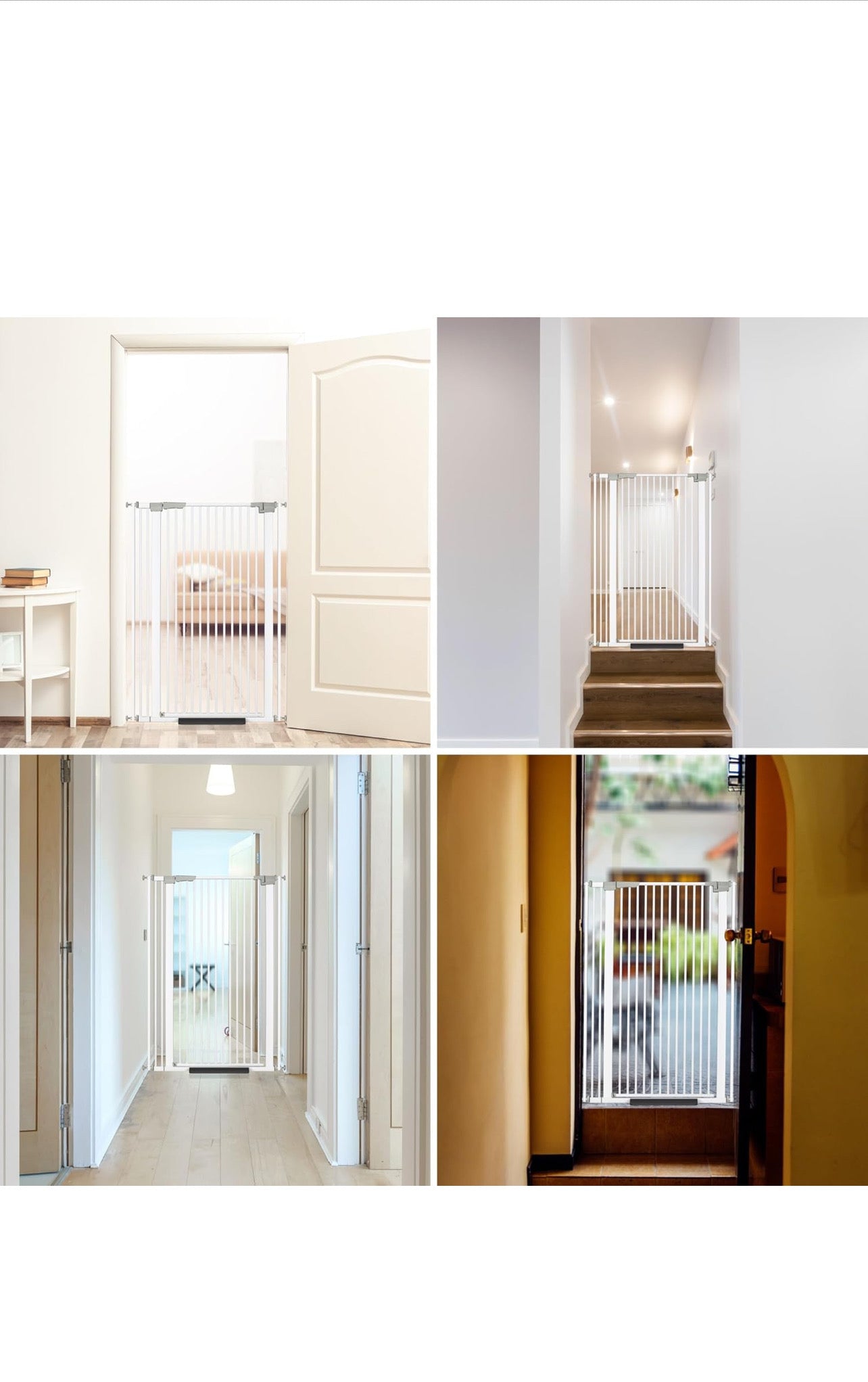 51.18" Extra Tall Cat Gate for Doorway, 30.5"-40" Auto Close Pet Gate Include 2.75" and 5.5" Extension Kits, No Drilling Pressure Mount Kit, Suitable for Doorways or Kitchen, New White
