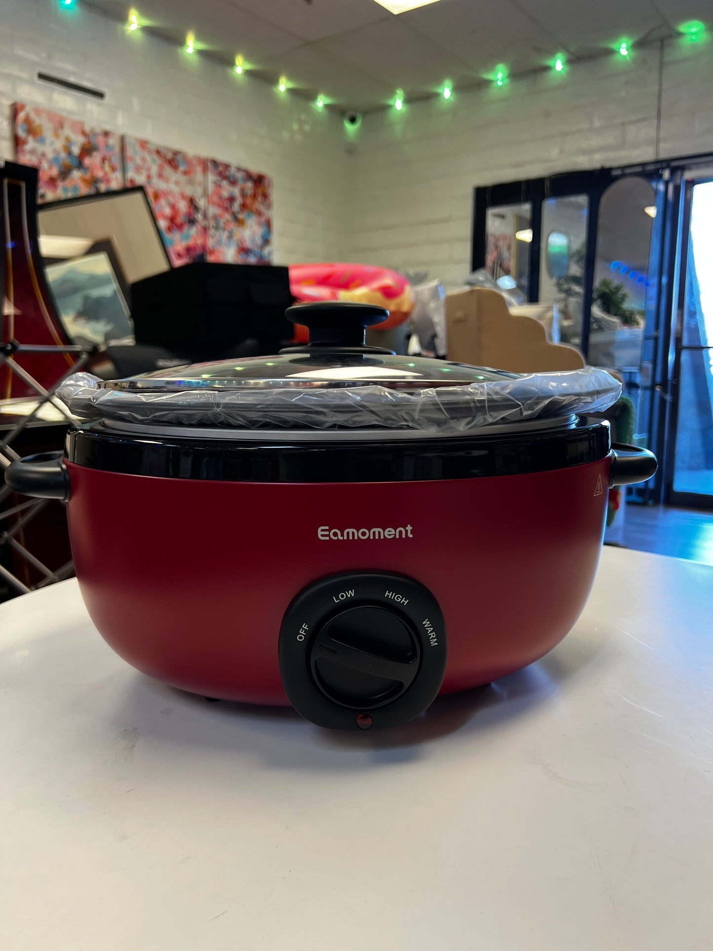 Slow Cooker 6+ Quart Red Uniform Heating,Non Stick Pot,Aluminum,6.5Qt Slow Cooker Makes Your Food More Delicious.Suitable as a Gift for Wives,Parents,and Friends