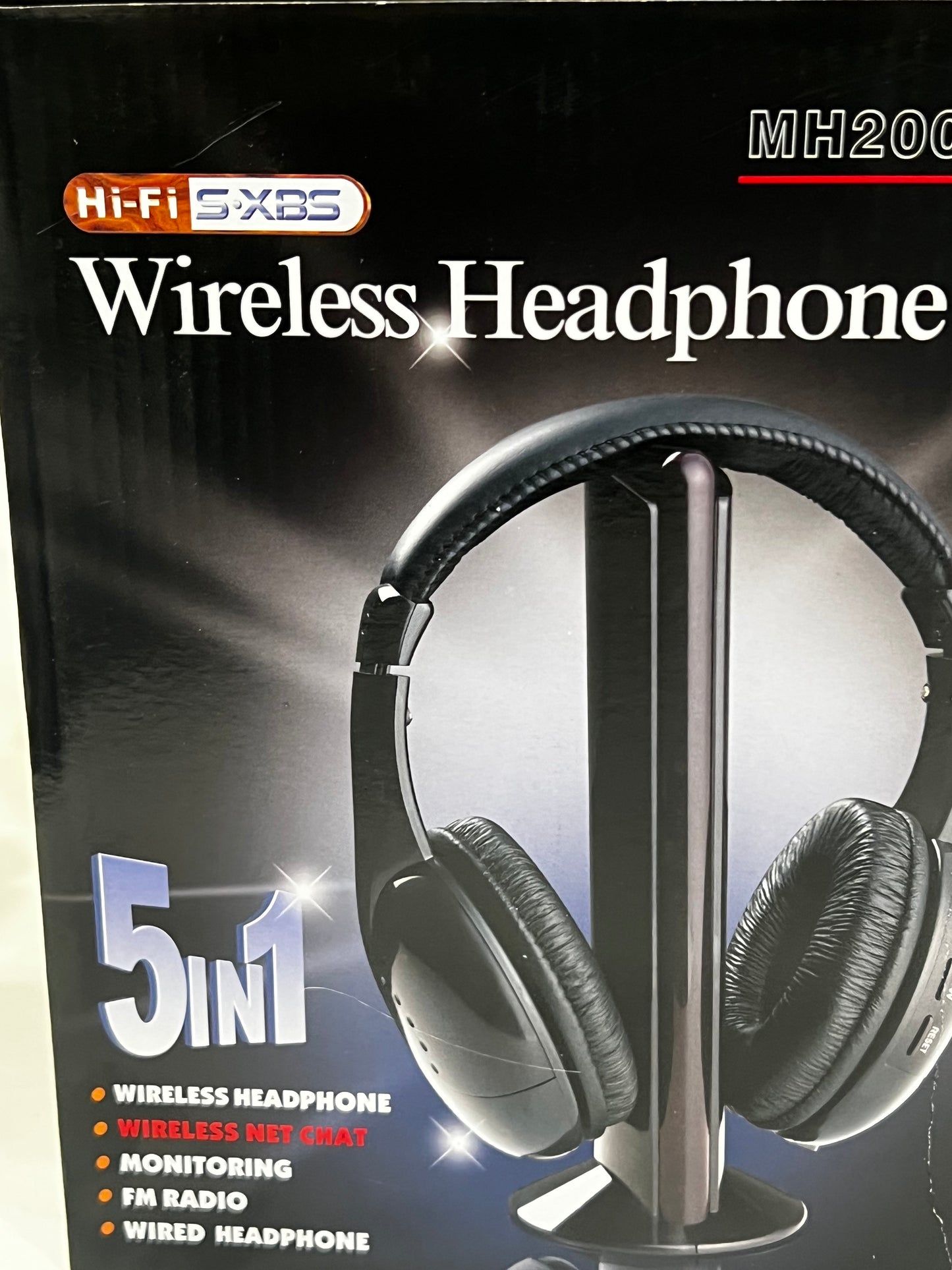 5-in-1 Cordless Headset Mic for Pc Tv Chat Baby Monitoring Black