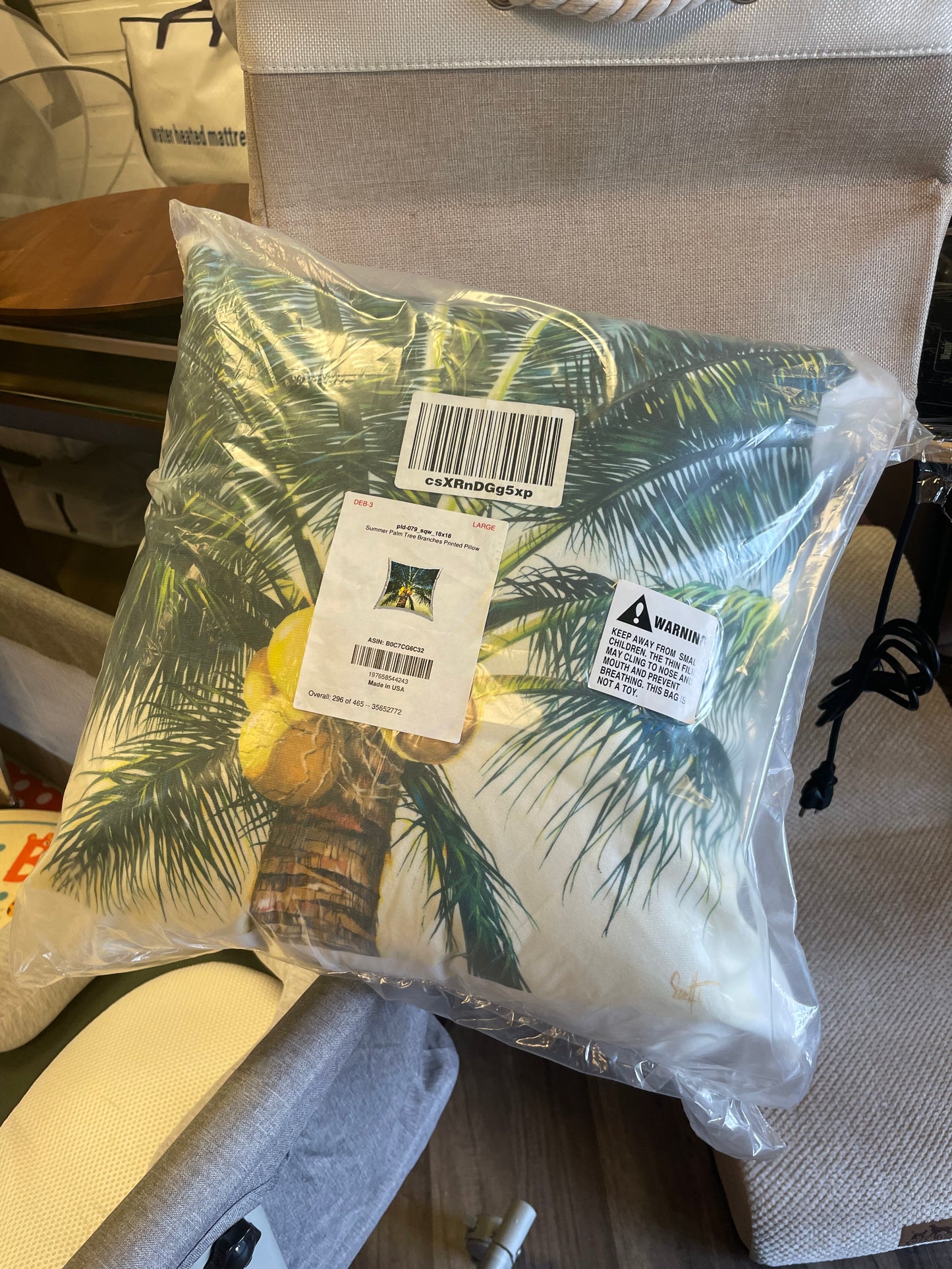 Stupell Industries Summer Palm Tree Branches Design by Scott Westmoreland Throw Pillow, 18 x 18, Multi-Color