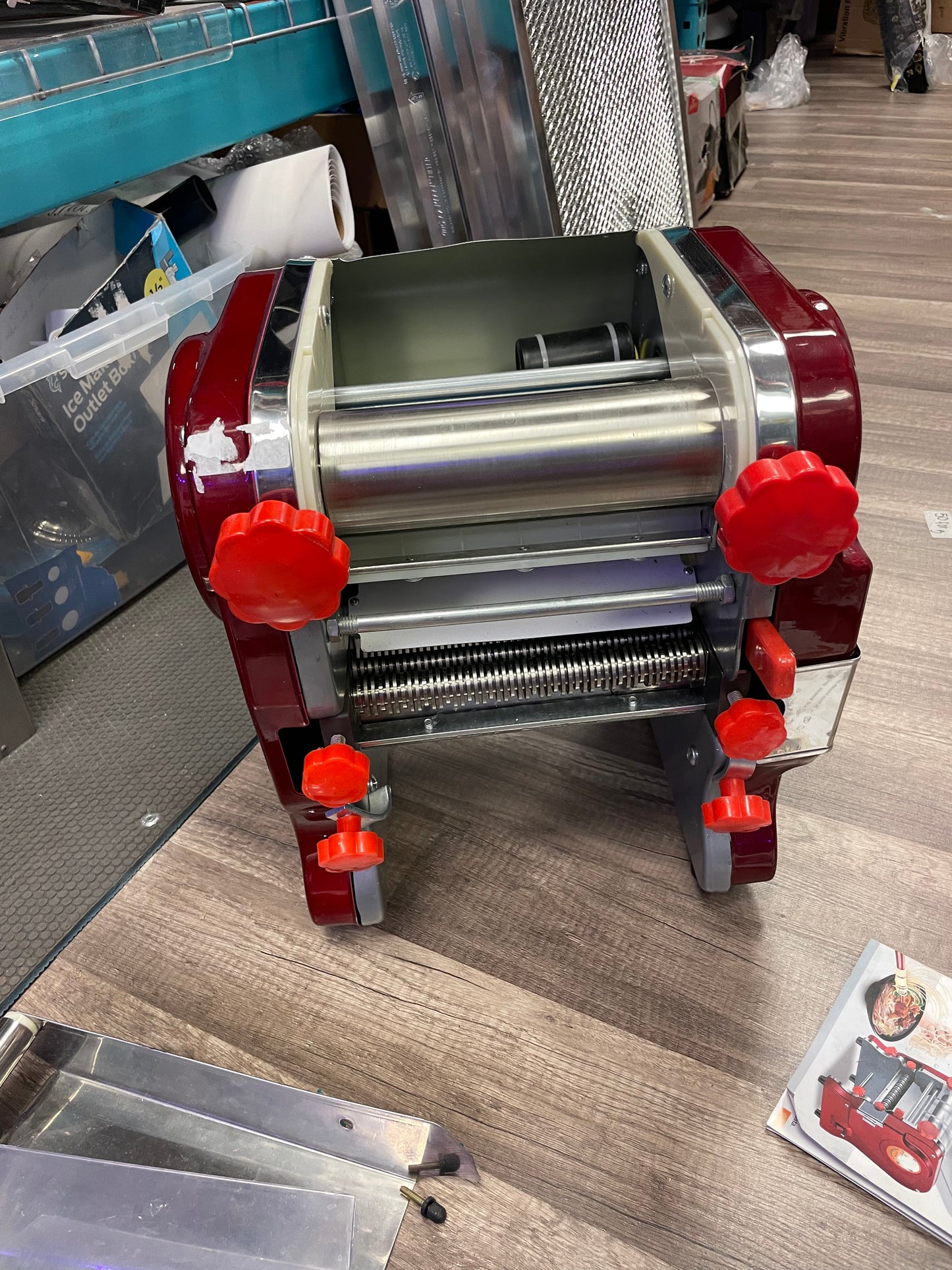 Pasta Making Machine,Electric Noodle&Dumpling Maker For Home/Commercial Use,Full Stainless Steel Dual Knife No Disassembled-3/9mm Width Noodle/0.3-5mm Thickness Dough-Auto Noodle Cutter.