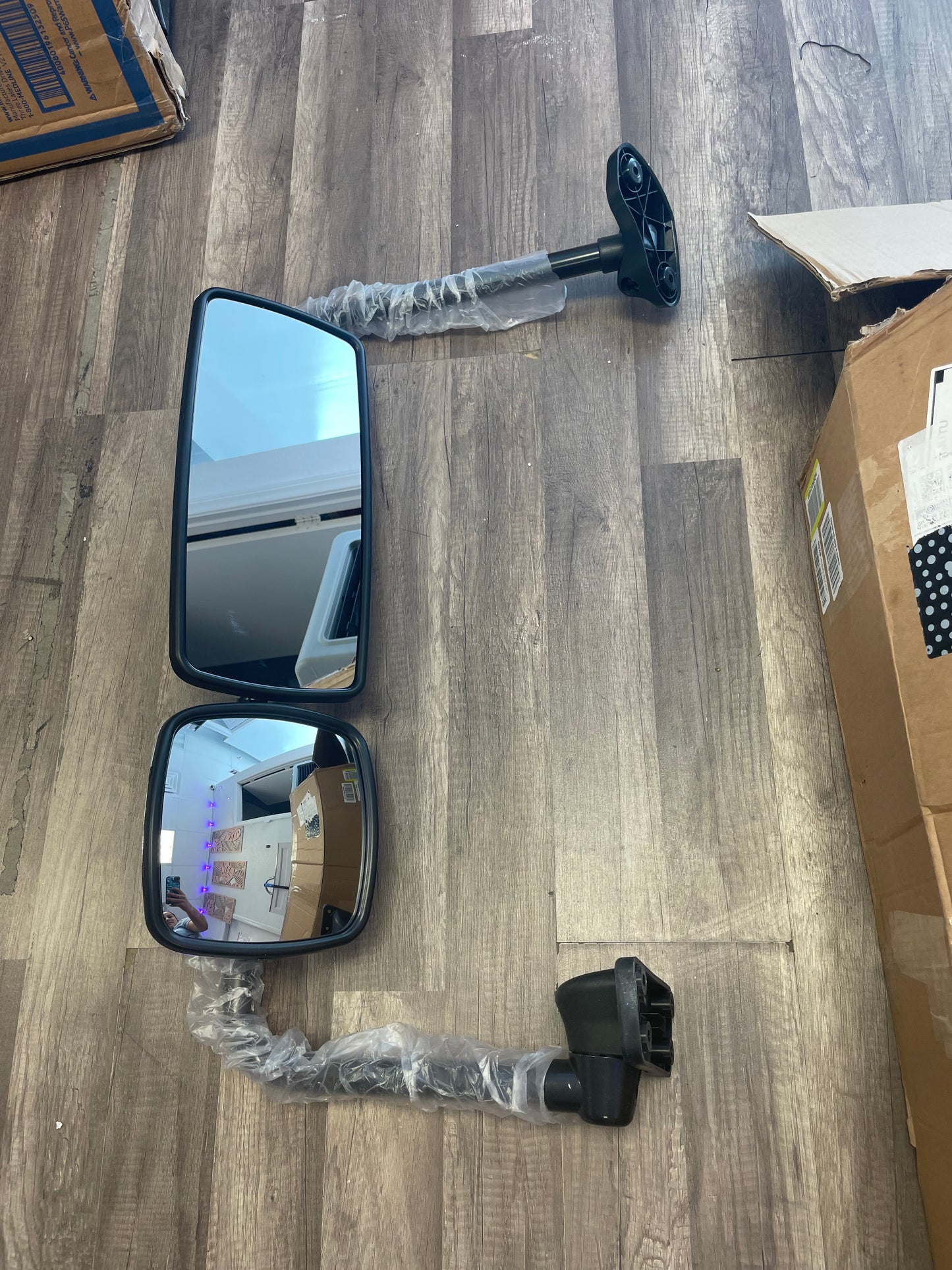 Chrome Door Mirror Assembly with Arm Fit 2004-2016 for Freightliner M2 100 106 Trucks, Left/Driver Side