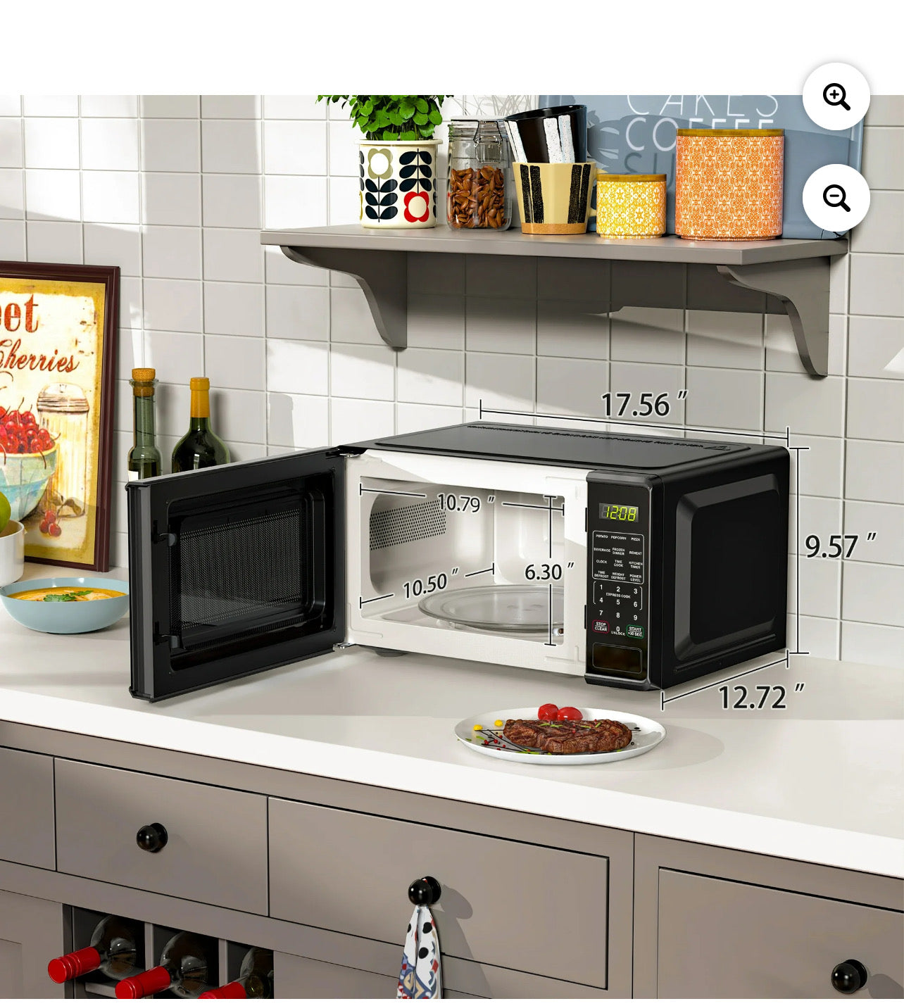 Mainstays Horno Microondas de Encimera de 0,7 Cu ft, 700 Vatios, Negro