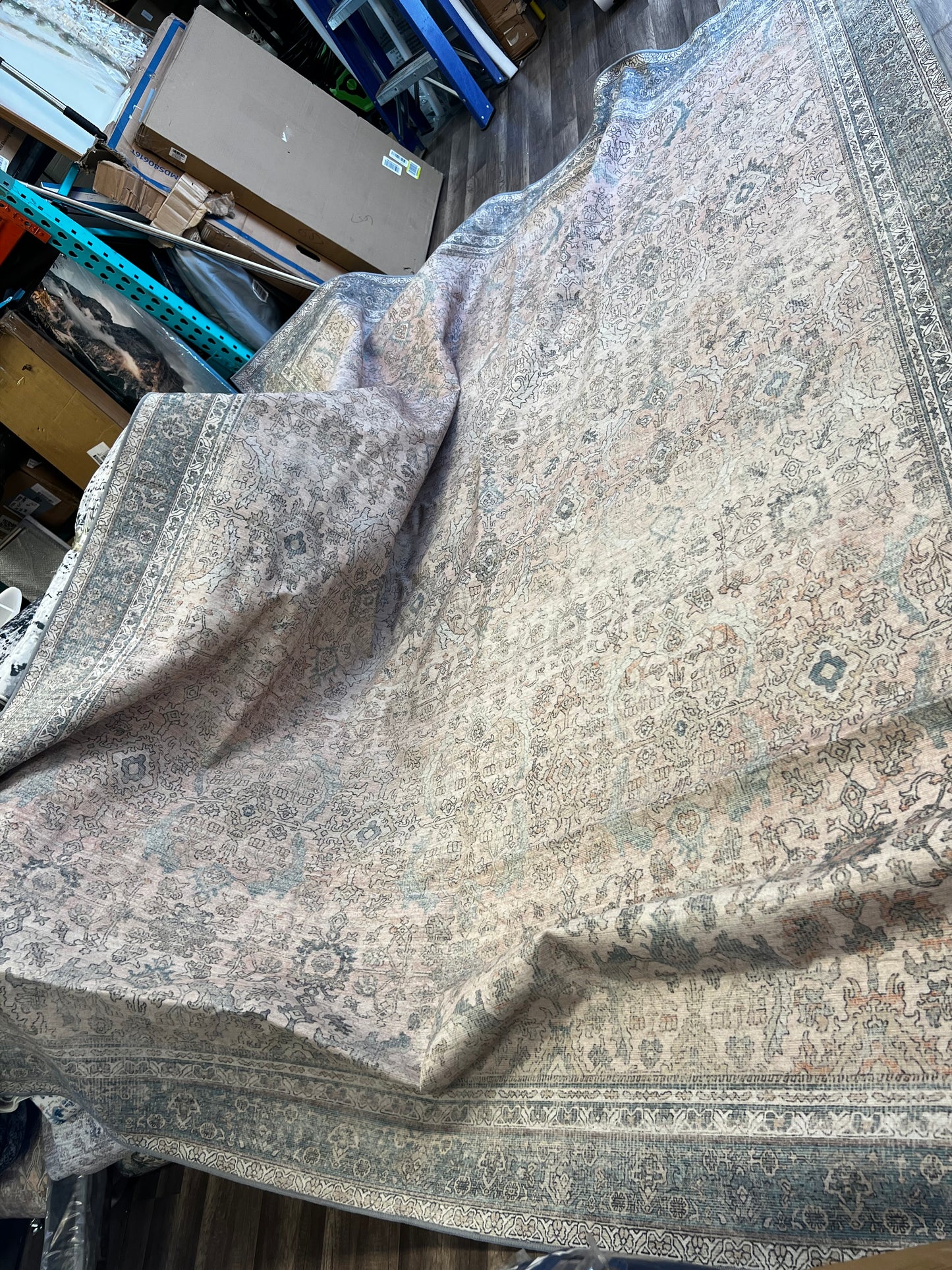 Loloi II Layla Collection, LAY-03, Olive/Charcoal, 9'-0" x 12'-0", .13" Thick, Area Rug, Soft, Durable, Vintage Inspired, Distressed, Low Pile, Non-Shedding, Easy Clean, Printed, Living Room Rug