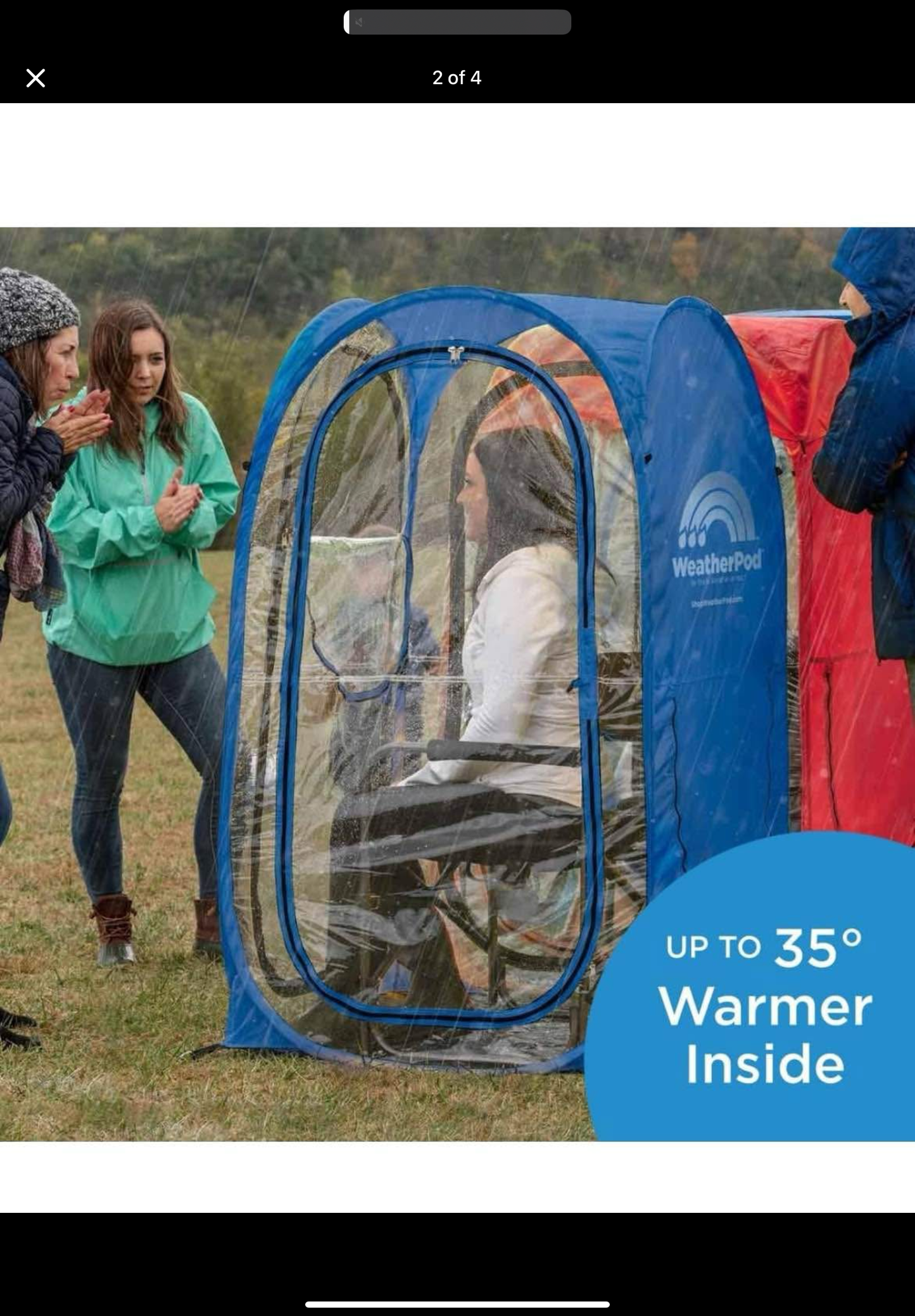 WeatherPod® The Original Shark Tank MyPod™ 1-2 Person Pop-Up Pod - Stay Warm, Dry, and Out of The Sun - Weather Pod for Sports, Rain, or Wind (Navy, 46" L x 46" W x 59" H)