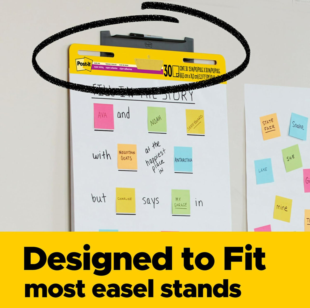 Post-it Super Sticky Mini Easel Pad, 15 x 18 Inches, 20 Sheets/Pad, 6 Pads, White Premium Self Stick Flip Chart Paper, Great for Virtual Teachers and Students (577SS)