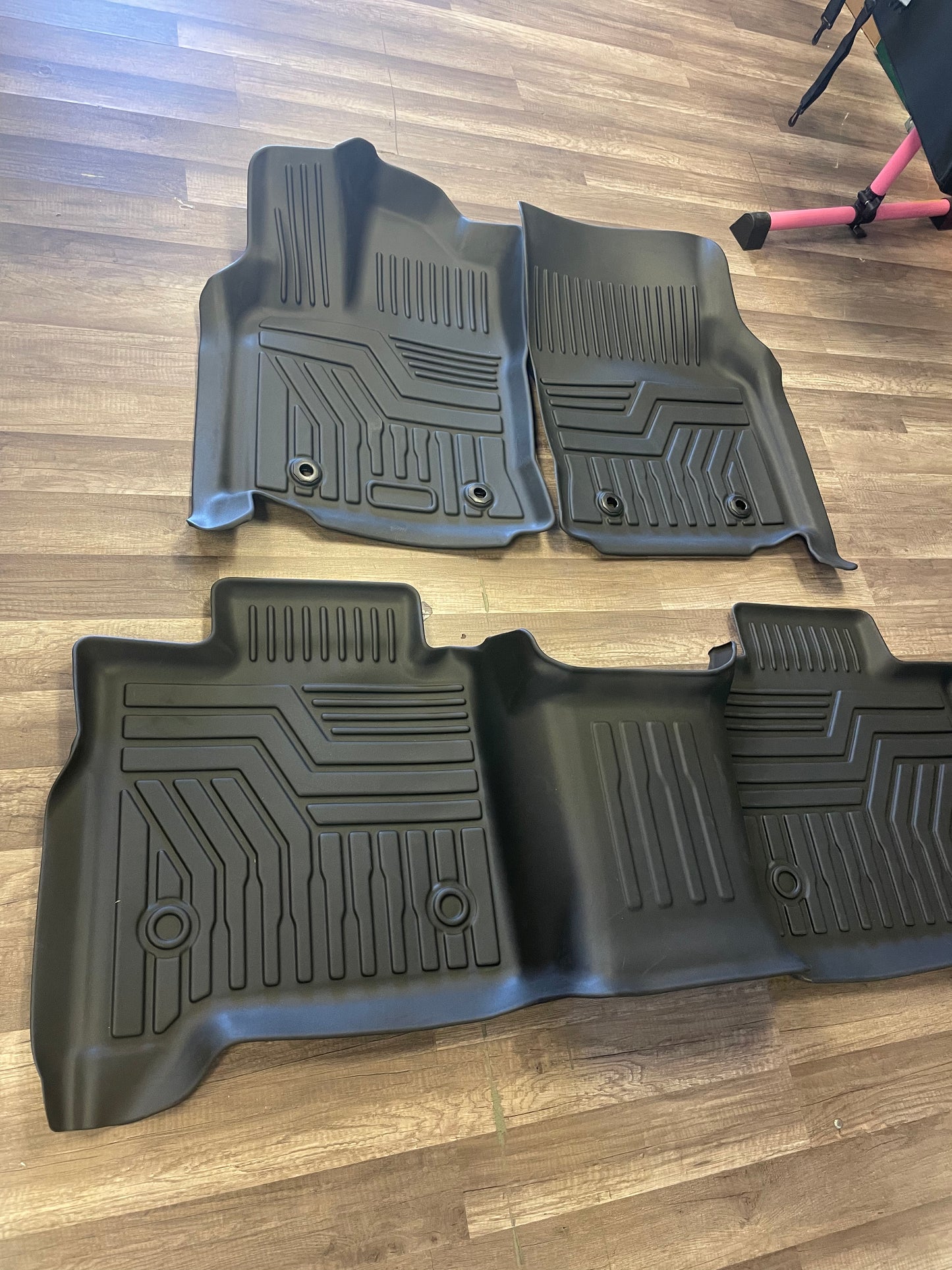 Mixsuper Floor Mats for Toyota Tundra CrewMax Cab 2022-2024, All Weather Floor Liners Durable 1st & 2nd Row Set Black