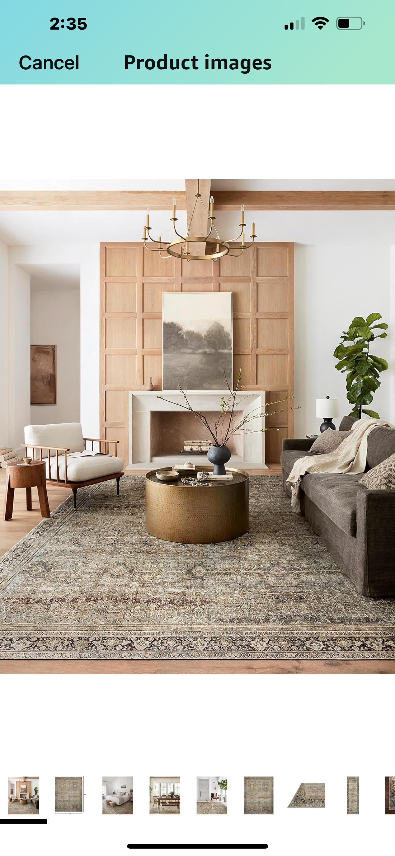 Loloi II Layla Collection, LAY-03, Olive/Charcoal, 9'-0" x 12'-0", .13" Thick, Area Rug, Soft, Durable, Vintage Inspired, Distressed, Low Pile, Non-Shedding, Easy Clean, Printed, Living Room Rug