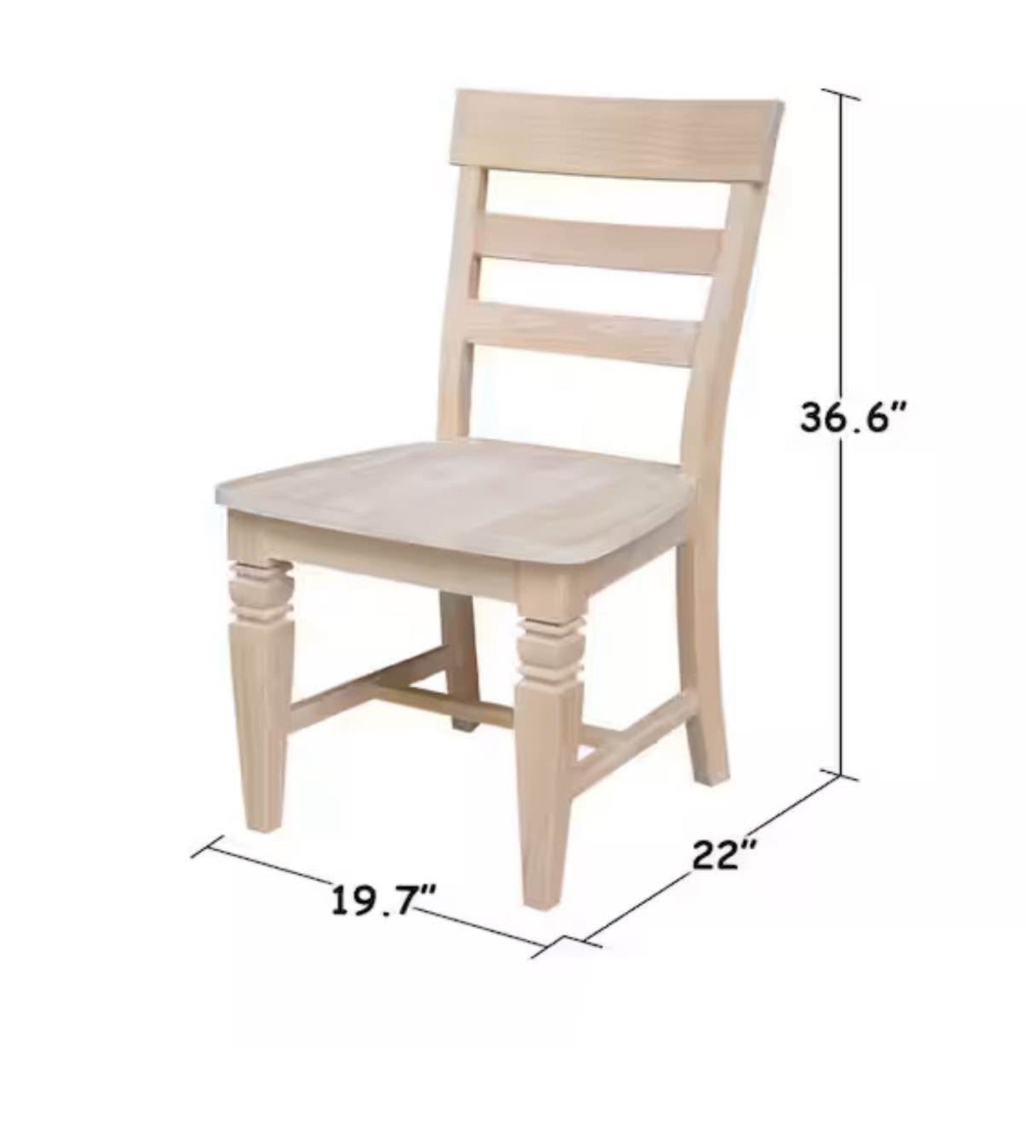 Unfinished Wood Dining Chair (Set of 2)