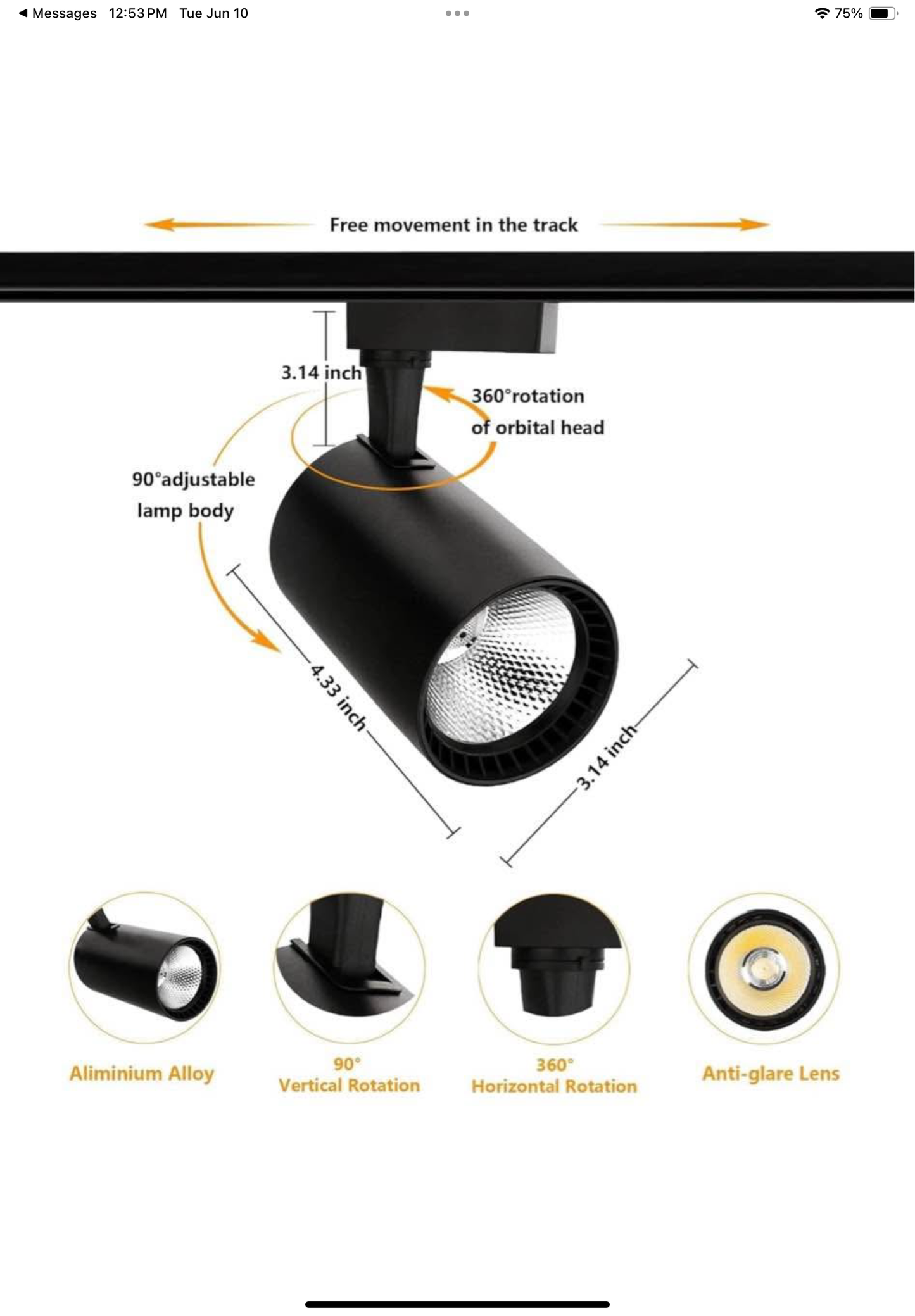 Super Brightness 25W 2000lm J&L Type LED Track Lighting System with 13 FT Track Rails and Ceiling Spotlight Fixture Installation Package, 3000K Warm Light Dimmable Brightness