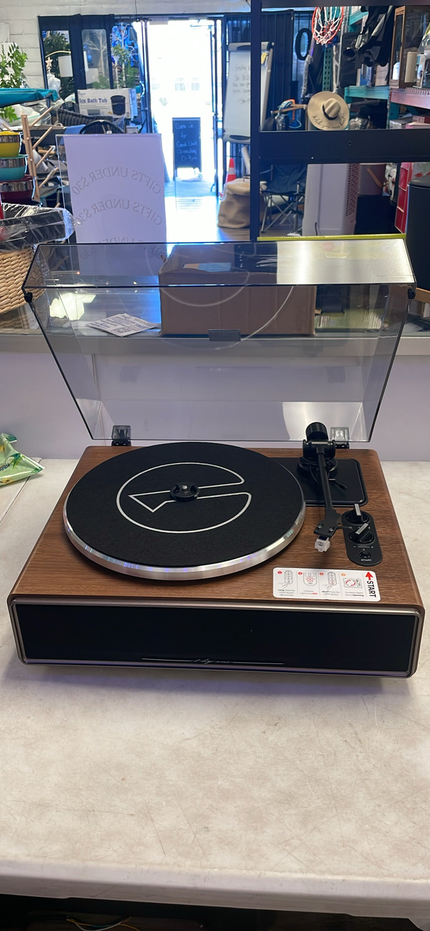 1 by ONE High Fidelity Belt Drive Turntable with Built-in Speakers (missing the power cable)