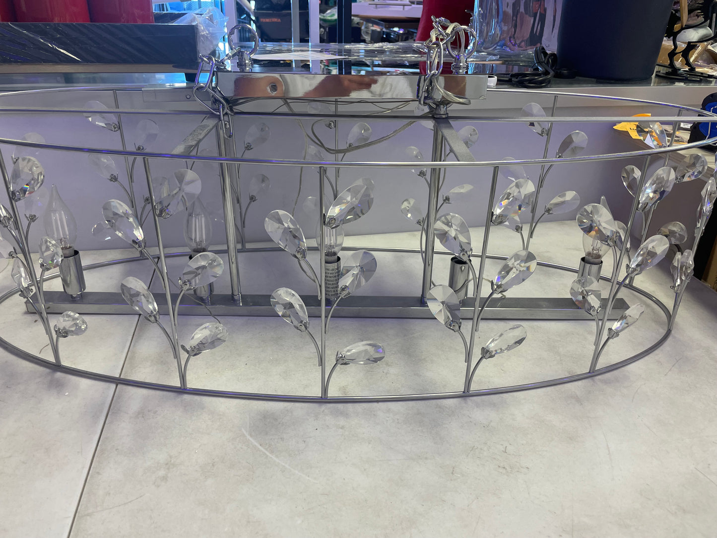 5 light chrome glam crystal