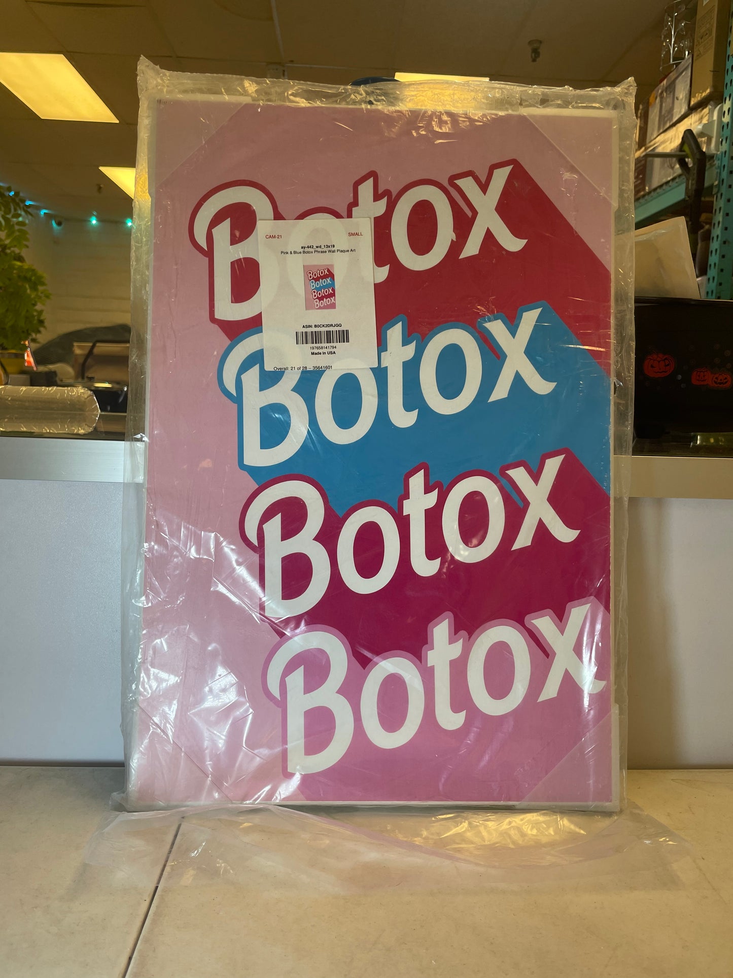 Stupell Industries Pink & Blue Botox Phrase Wall Plaque Art by Daphne Polselli