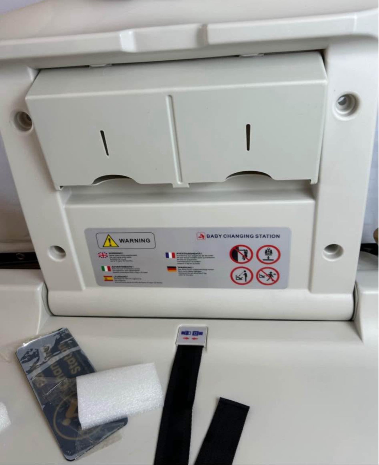 Baby Changing Station Wall Mount Commercial Diaper Changing Table Nursery Corner Changing 16” Wall Diaper Changer Station with Safety Strap Wall Restaurant Daycare Bathroom Horizontal