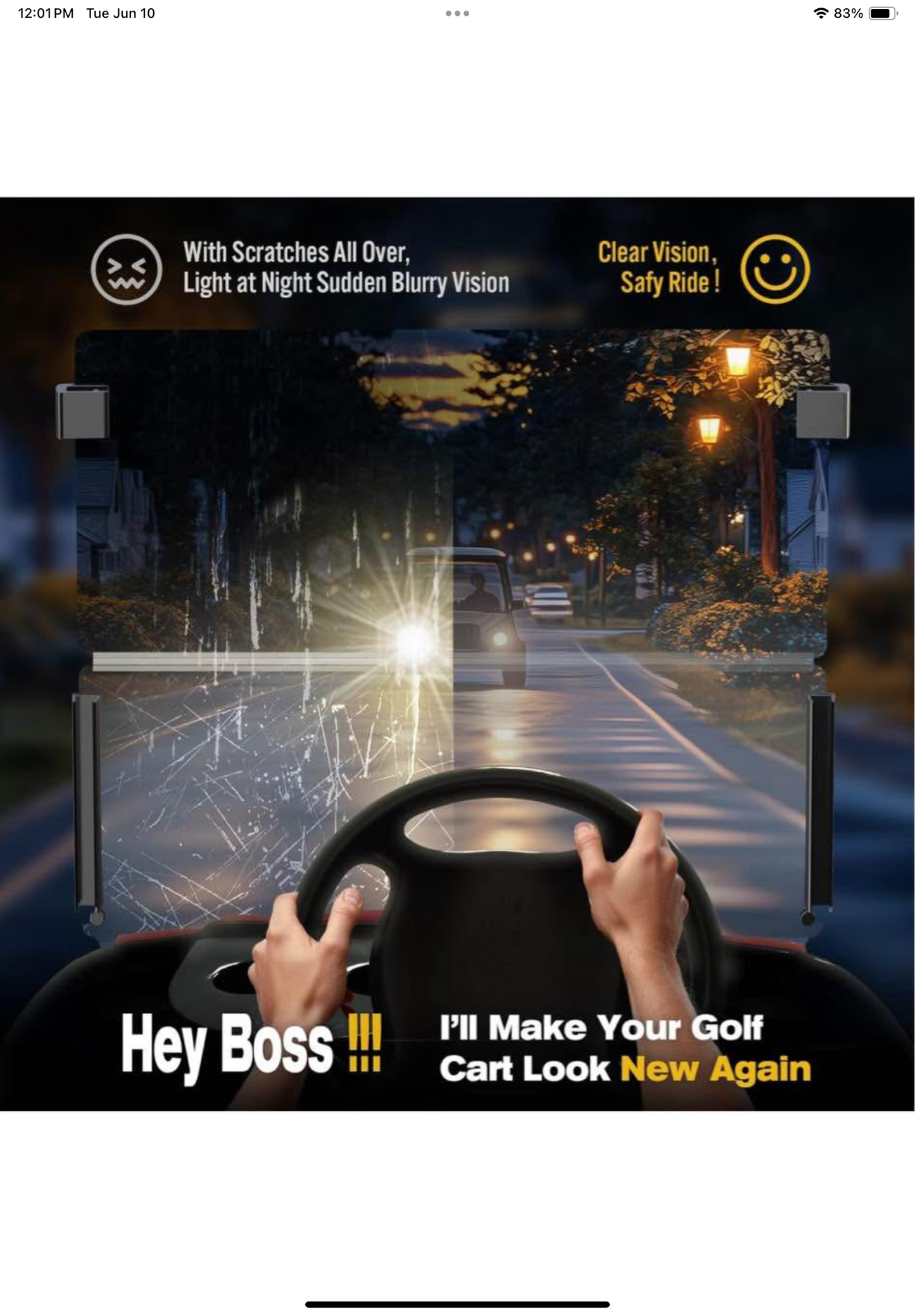 Club Car Precedent Windshield for Golf Cart Windshield Replacement,Foldable Clear Acrylic panel material firmly match Club Car Precedent 2004 and Up Models