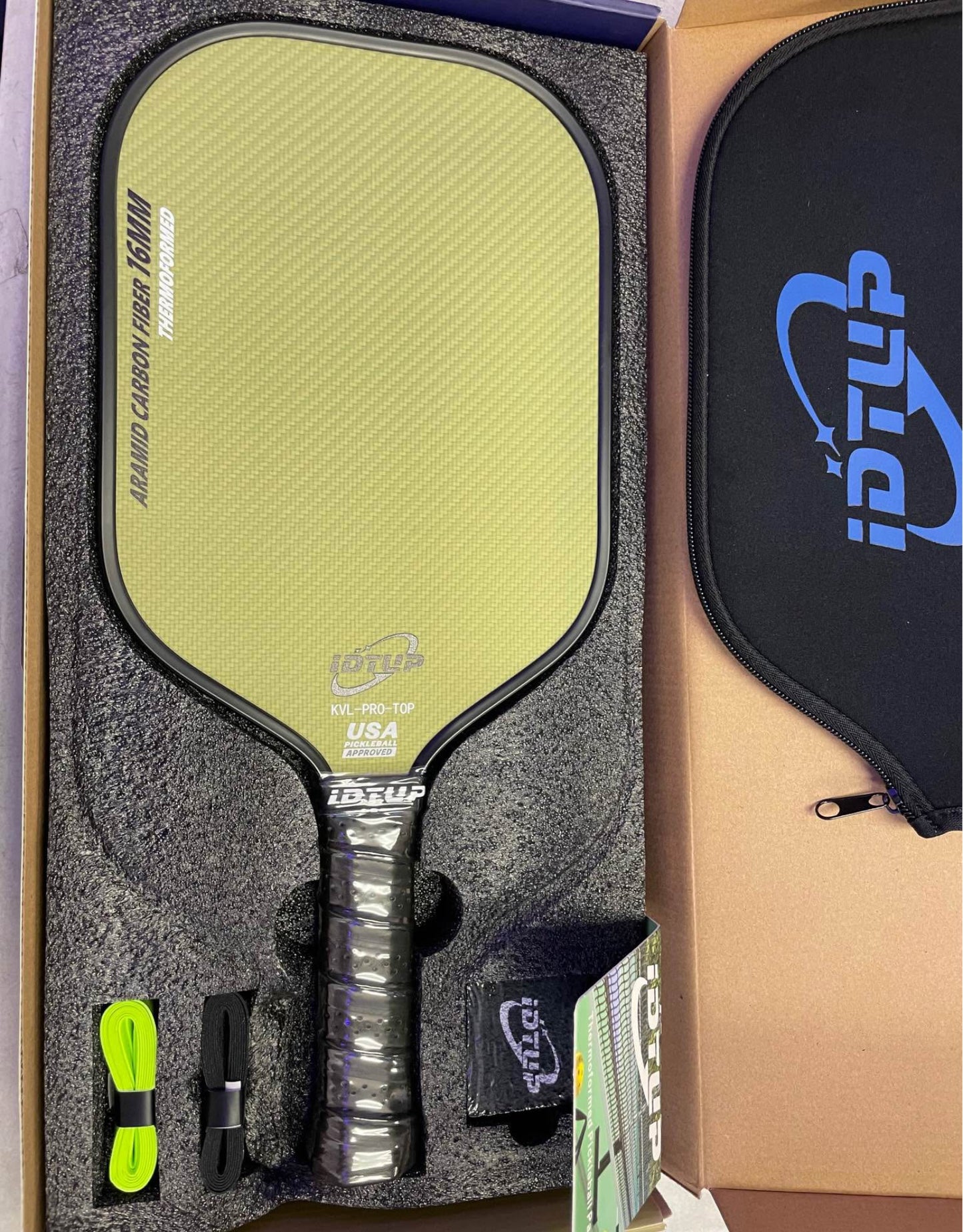 Thermoformed Pickleball Paddles,KEVLAR Fiber Pickle ball Paddle,16MM Professional Carbon Fiber Pickleball Racket Set for Lightweight,Durable,and Precision-Controlled Performance,USAPA Approved,1 Cover