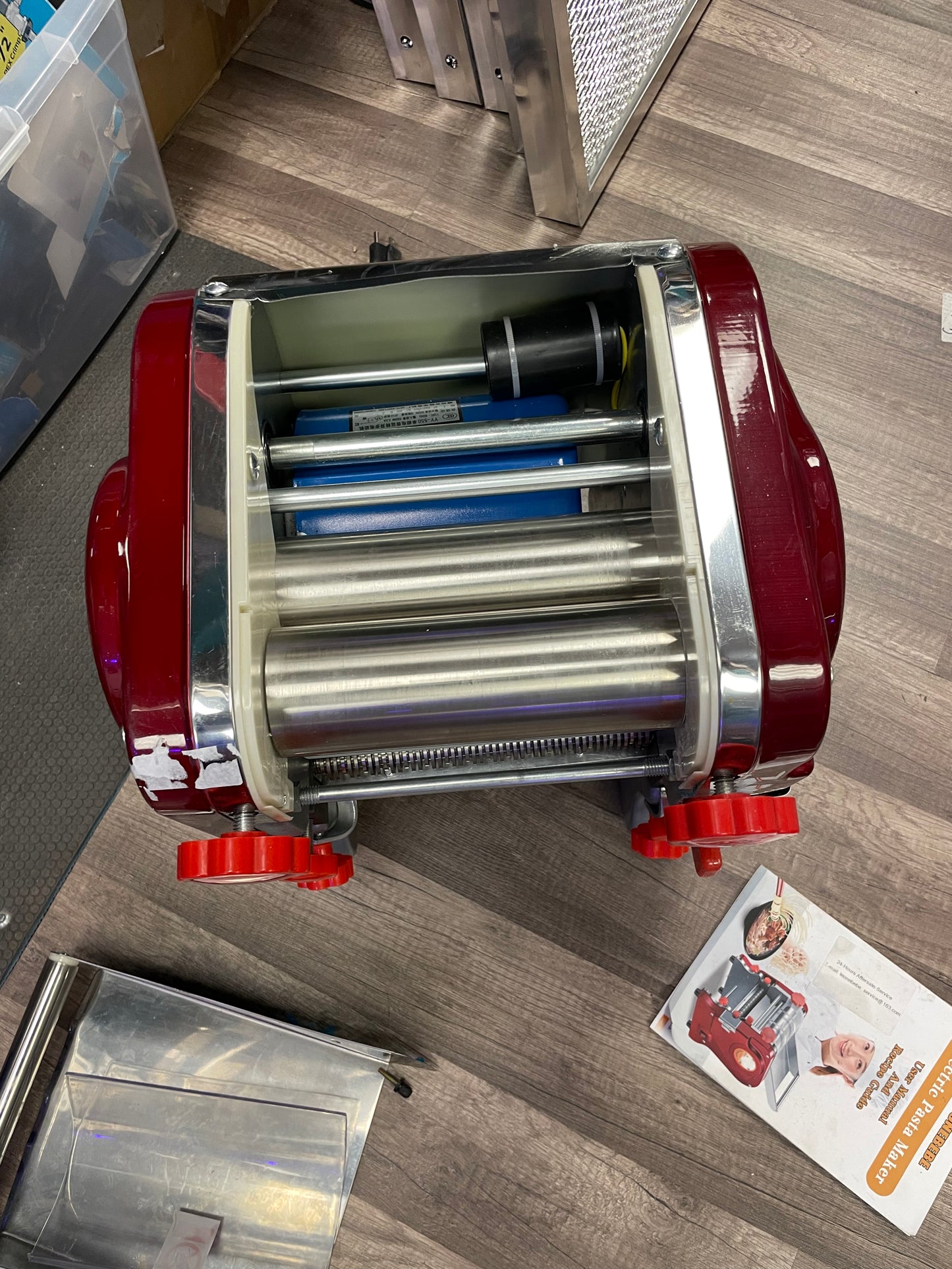 Pasta Making Machine,Electric Noodle&Dumpling Maker For Home/Commercial Use,Full Stainless Steel Dual Knife No Disassembled-3/9mm Width Noodle/0.3-5mm Thickness Dough-Auto Noodle Cutter.