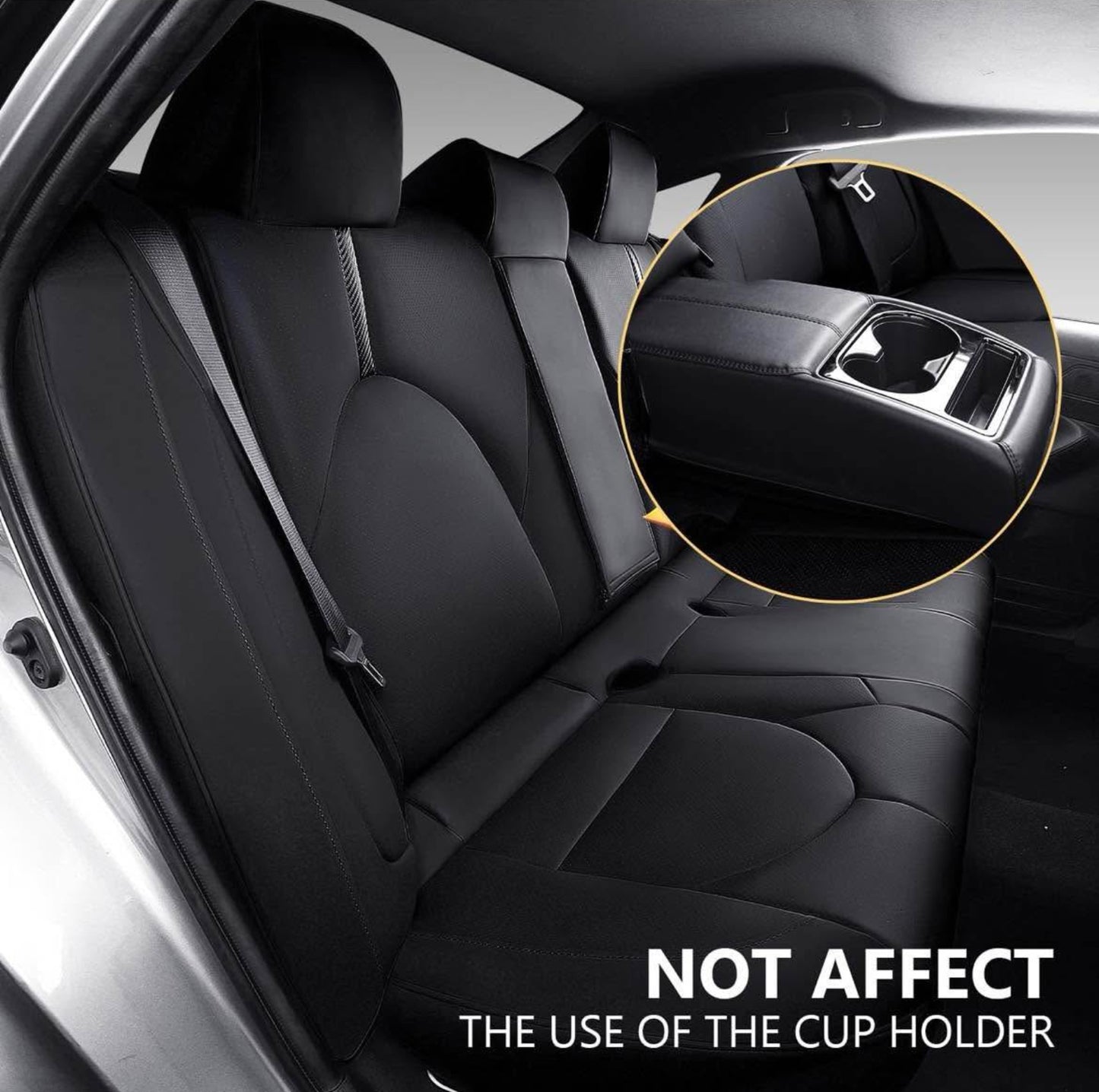 Seat Covers Compatible with 2018-2024 Toyota Camry Seat Covers PU Car Seat Protector Replacement for 2018-2024 Toyota Camry Accessories(Black,Compatible with 2018-2024 Hybrid LE, Hybrid SE)
