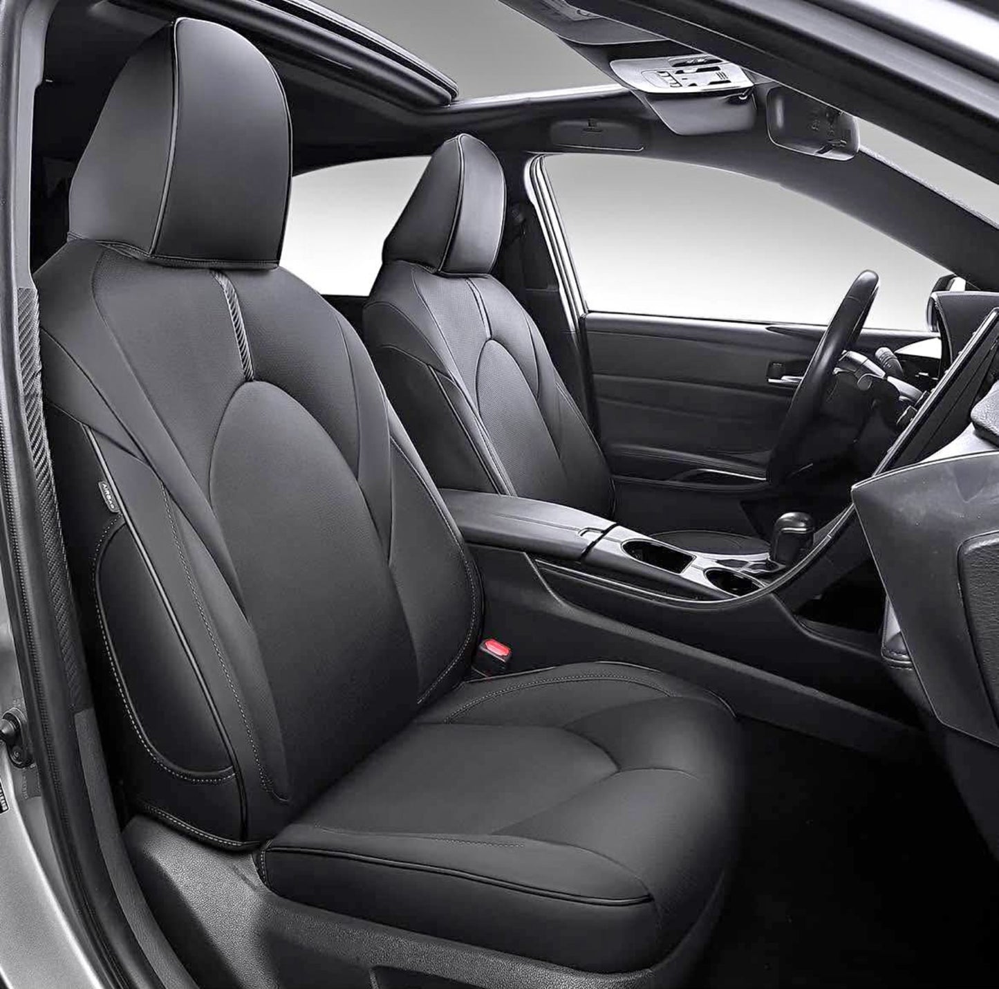 Seat Covers Compatible with 2018-2024 Toyota Camry Seat Covers PU Car Seat Protector Replacement for 2018-2024 Toyota Camry Accessories(Black,Compatible with 2018-2024 Hybrid LE, Hybrid SE)