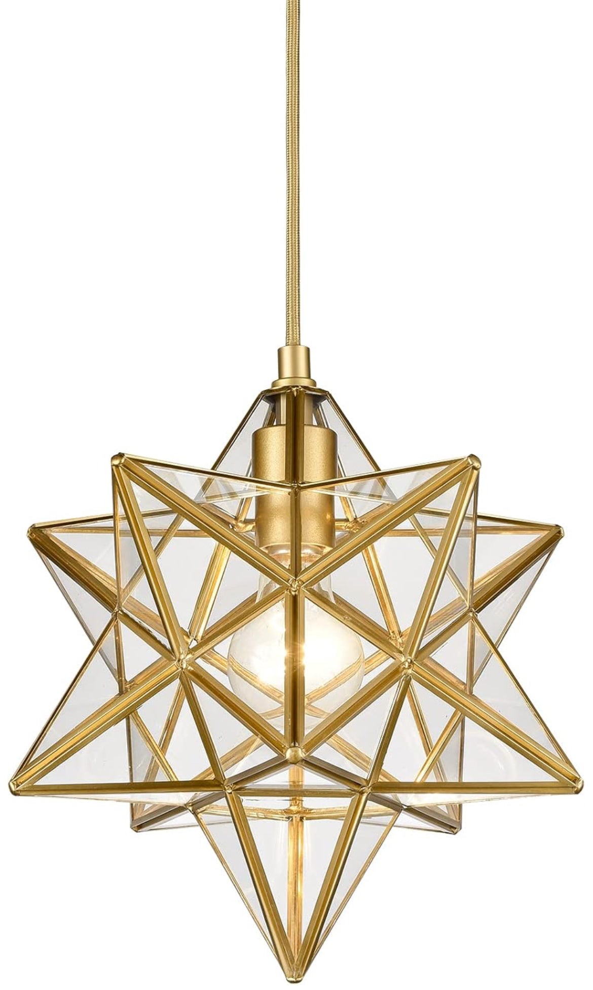 MODERN MORAVIAN STAR GOLD FINISH PENDANT