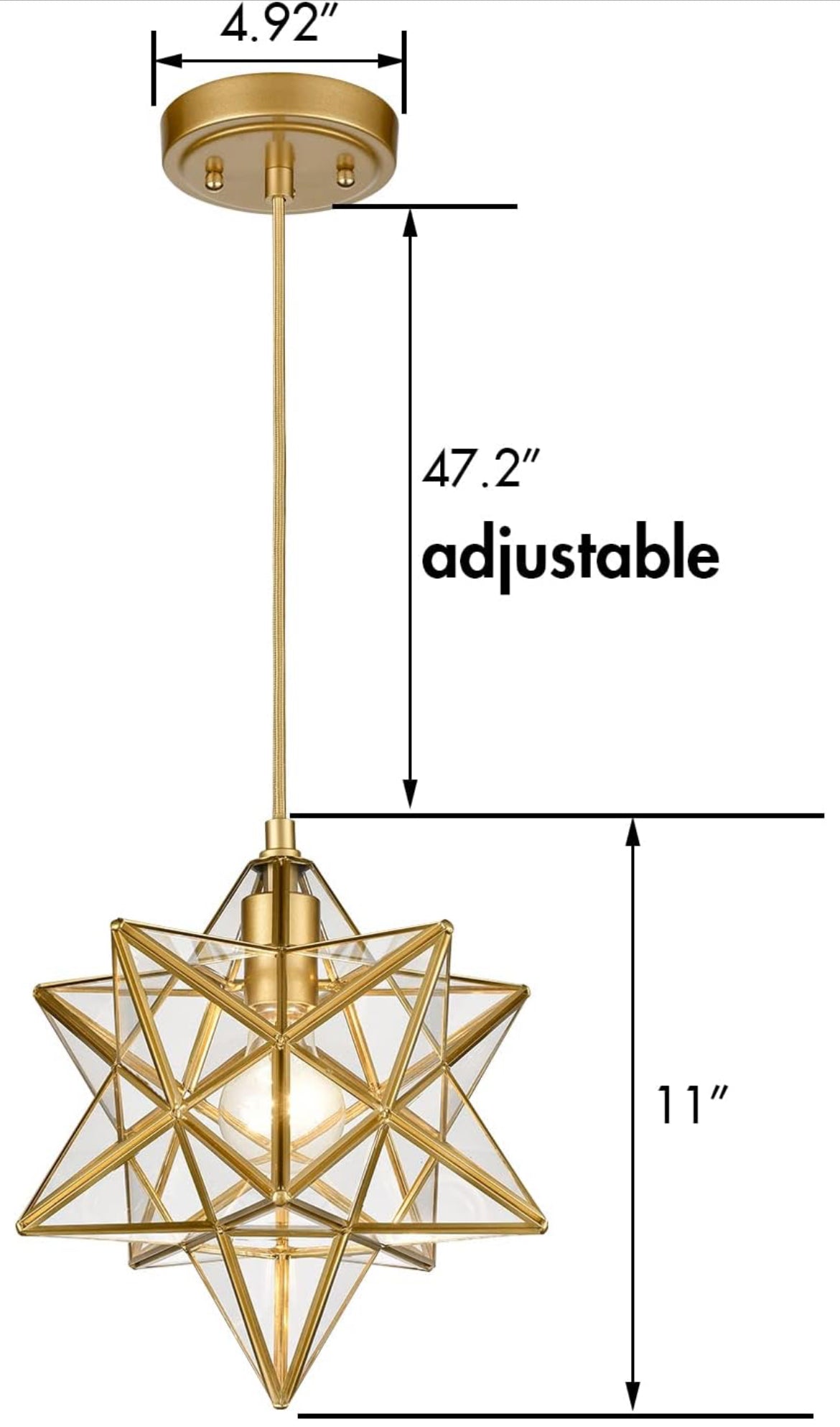 MODERN MORAVIAN STAR GOLD FINISH PENDANT
