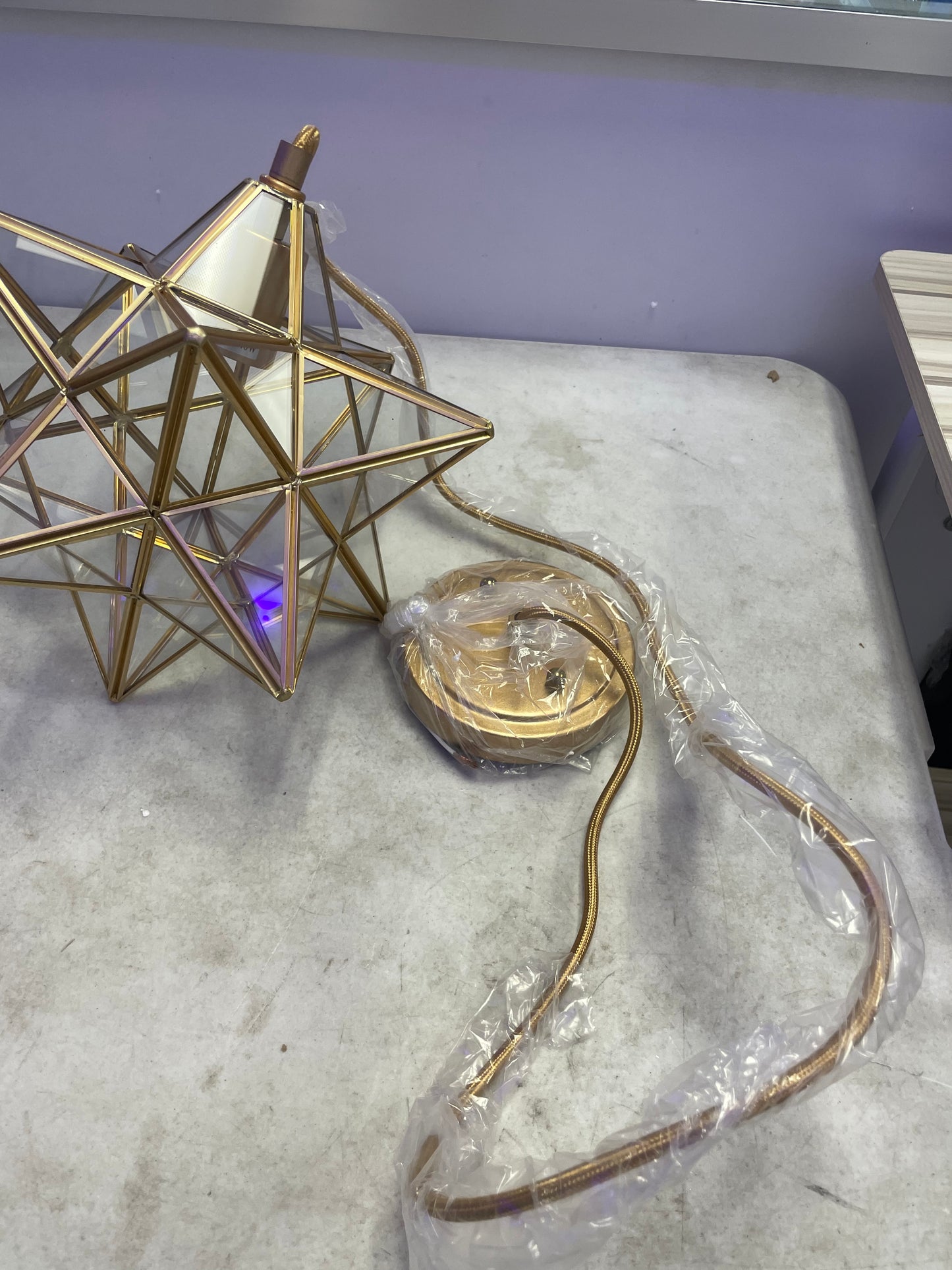 MODERN MORAVIAN STAR GOLD FINISH PENDANT