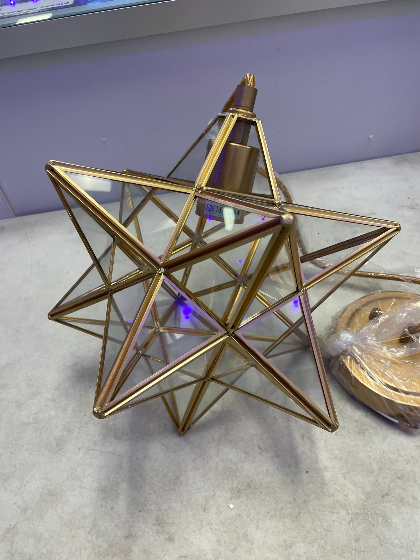 MODERN MORAVIAN STAR GOLD FINISH PENDANT