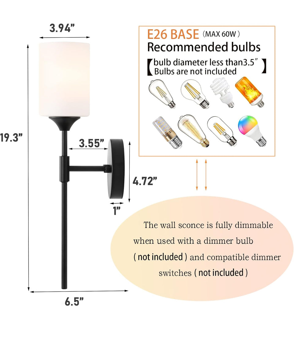 MID CENTURY MODERN WALL LAMP 2 PACK WITH WHITE