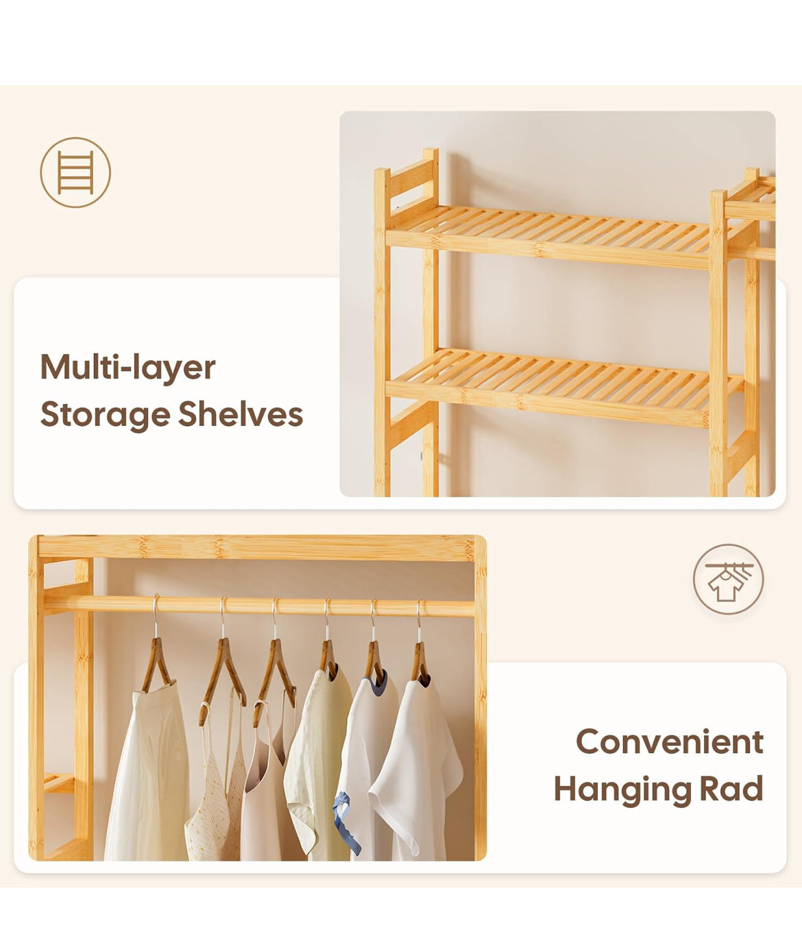 Over the Washer and Dryer Storage Shelf Bamboo
