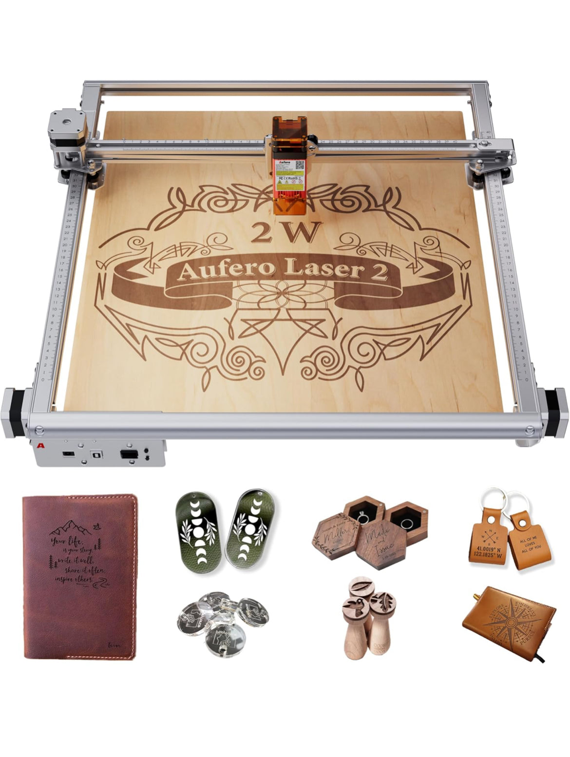 Aufero Laser Engraver, 2 W Diode Laser Engraver Machine