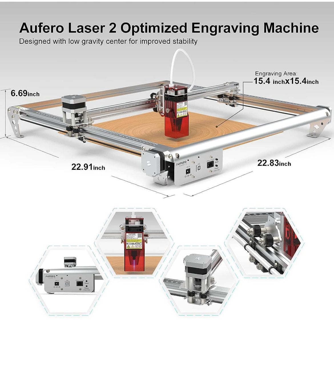 Aufero Laser Engraver, 2 W Diode Laser Engraver Machine
