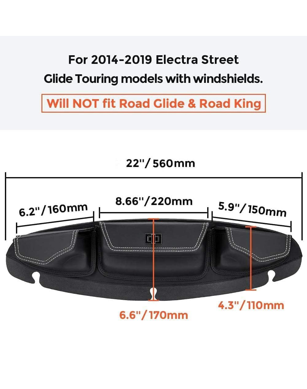 KEMIMOTO Windshield Bag Batwing Fairing Pouch