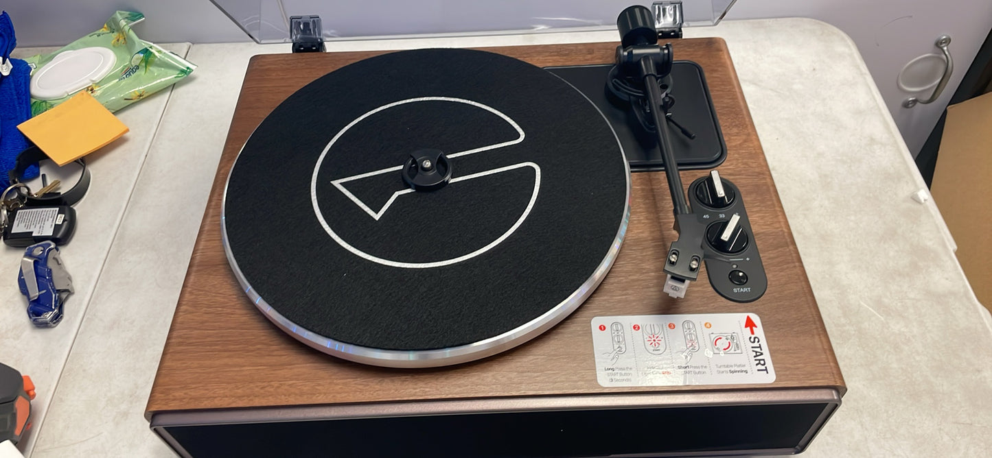 1 by ONE High Fidelity Belt Drive Turntable with Built-in Speakers (missing the power cable)