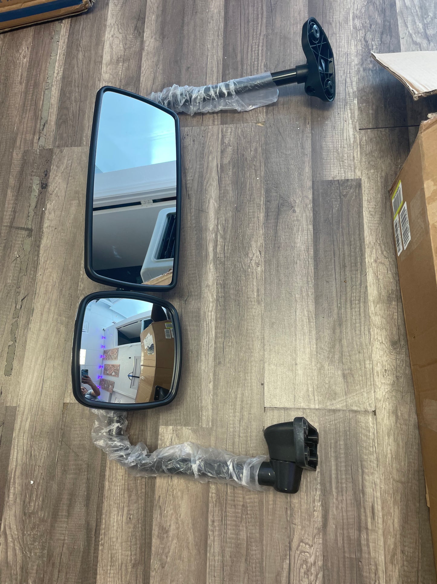 Chrome Door Mirror Assembly with Arm Fit 2004-2016 for Freightliner M2 100 106 Trucks, Left/Driver Side