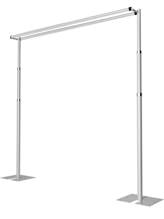 10x10ft Pipe and Drape Backdrop Stand, Double Crossbar, Heavy Duty Adjustable Background Frame with Metal Base for Parties Photography Wedding Photoshoot Decoration