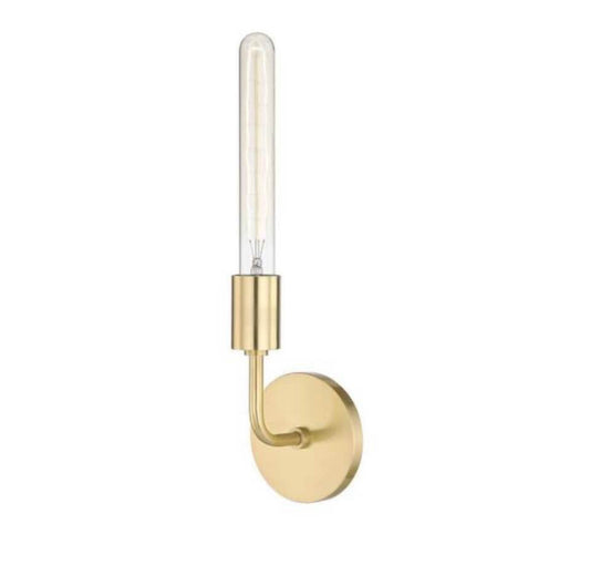 Ava 1-Light Aged Brass 16.5 in. H Wall Sconce