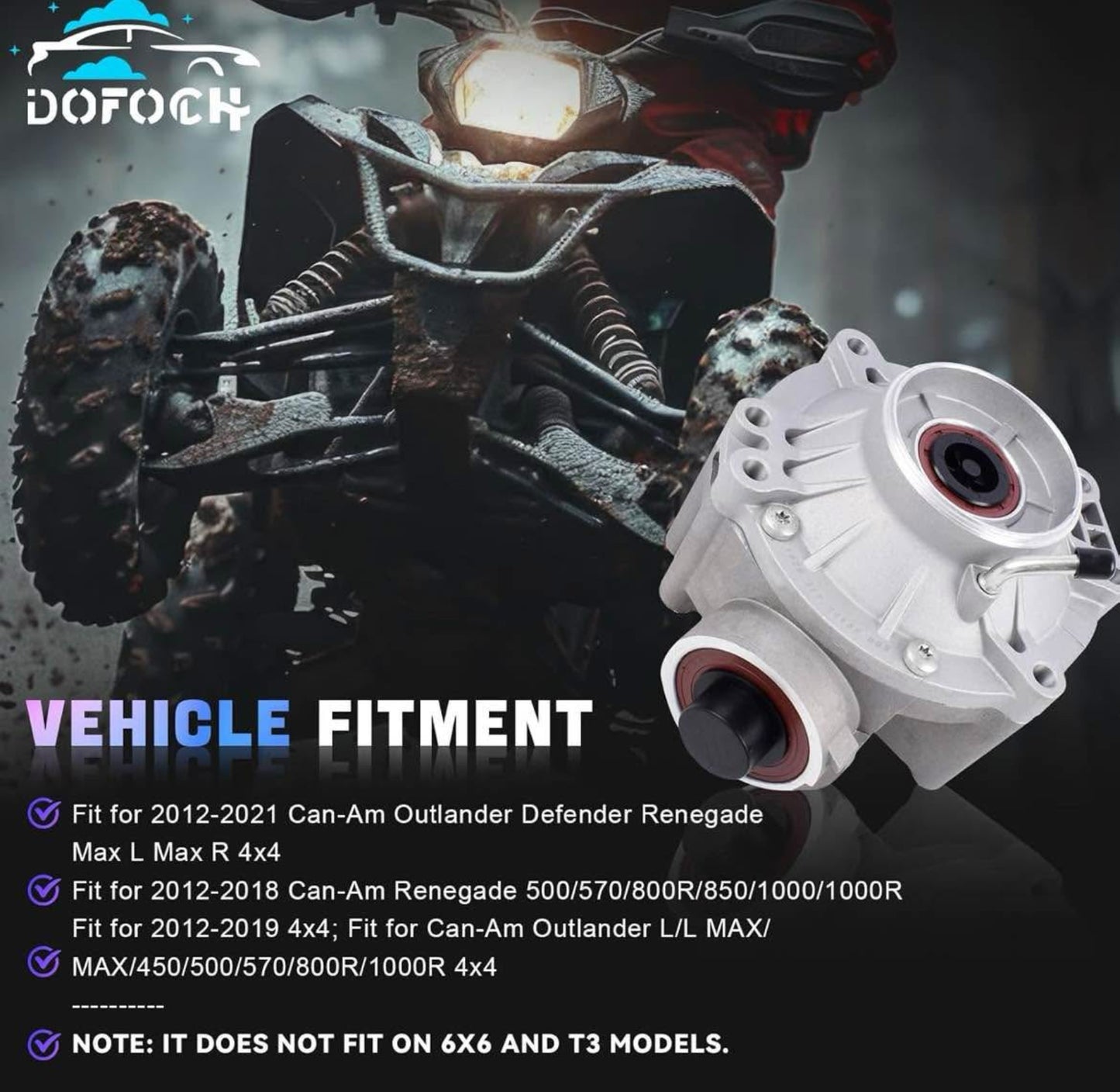 [hidden information] Rear Differential Assembly Fit for 2012-2021 Can-Am Outlander Renegade [hidden information]R Max L Max R Defender HD5 4x4 models Replace# 703501019 705501391