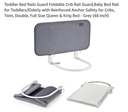 Toddler Bed Rails Guard Foldable Crib Rail Guard, Baby Bed Rail for Toddlers/Elderly with Reinforced