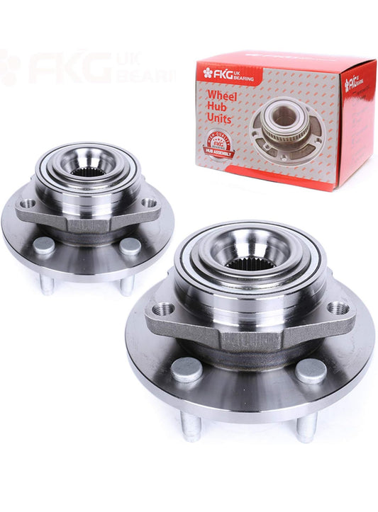 FKG 513228 Front Wheel Bearing Hub Assembly fit for 2005-2009 Dodge Dakota (4WD/RWD Non ABS Models), 2006-2008 Mitsubishi Raider (4WD/RWD Non ABS Models), 5 Lugs Set of 2