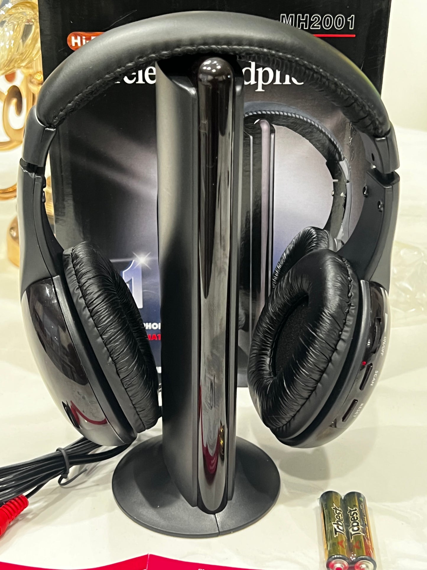 5-in-1 Cordless Headset Mic for Pc Tv Chat Baby Monitoring Black