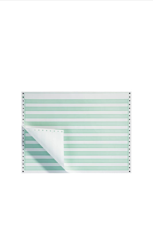 Staples Green Bar Computer Paper, 14 7/8" x 11", 20lb, 2,700/Box (27127/177113)